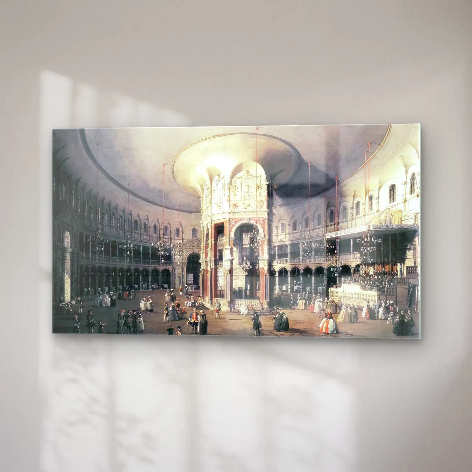 Vintage Katedral – Bej Tonlar cam tablo — sağ açıdan görünüm