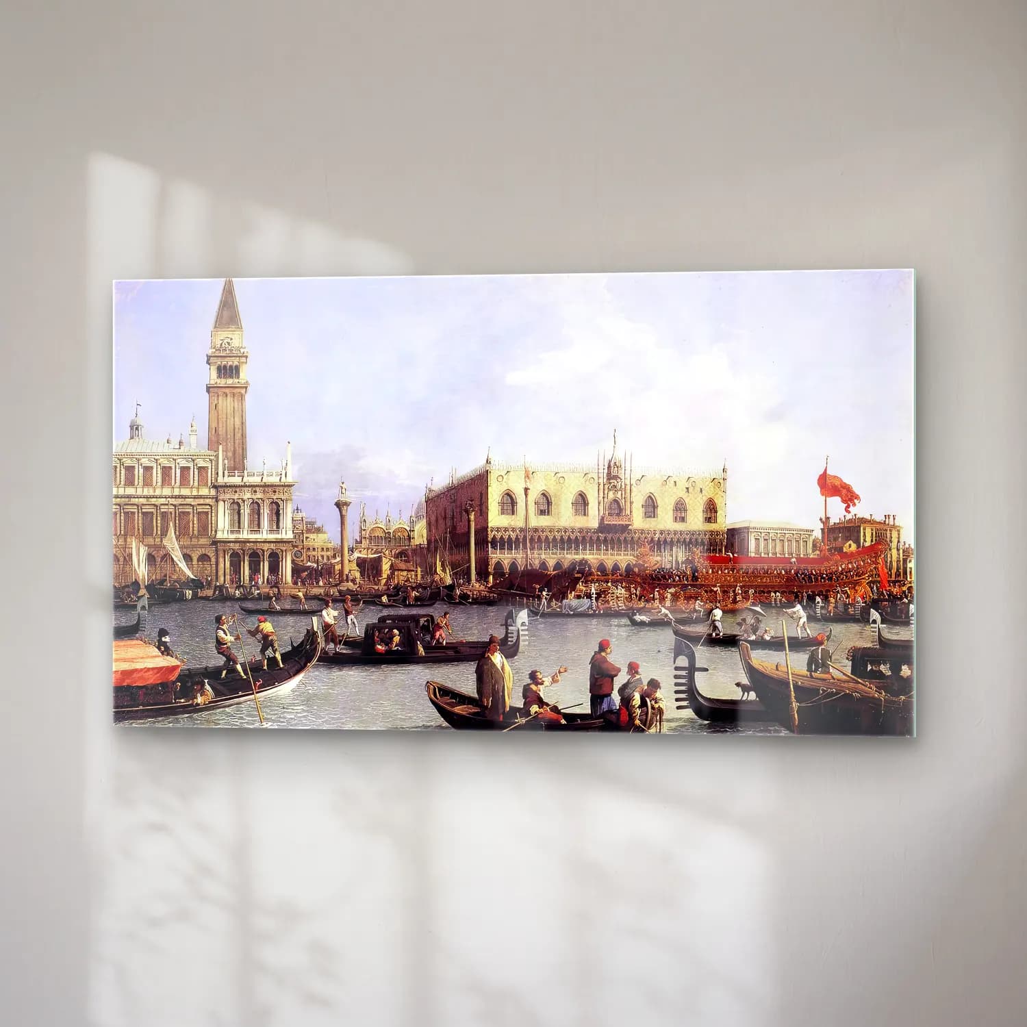 Yağlı Boya Venedik Kanalları No. 22 cam tablo — sağ açıdan görünüm