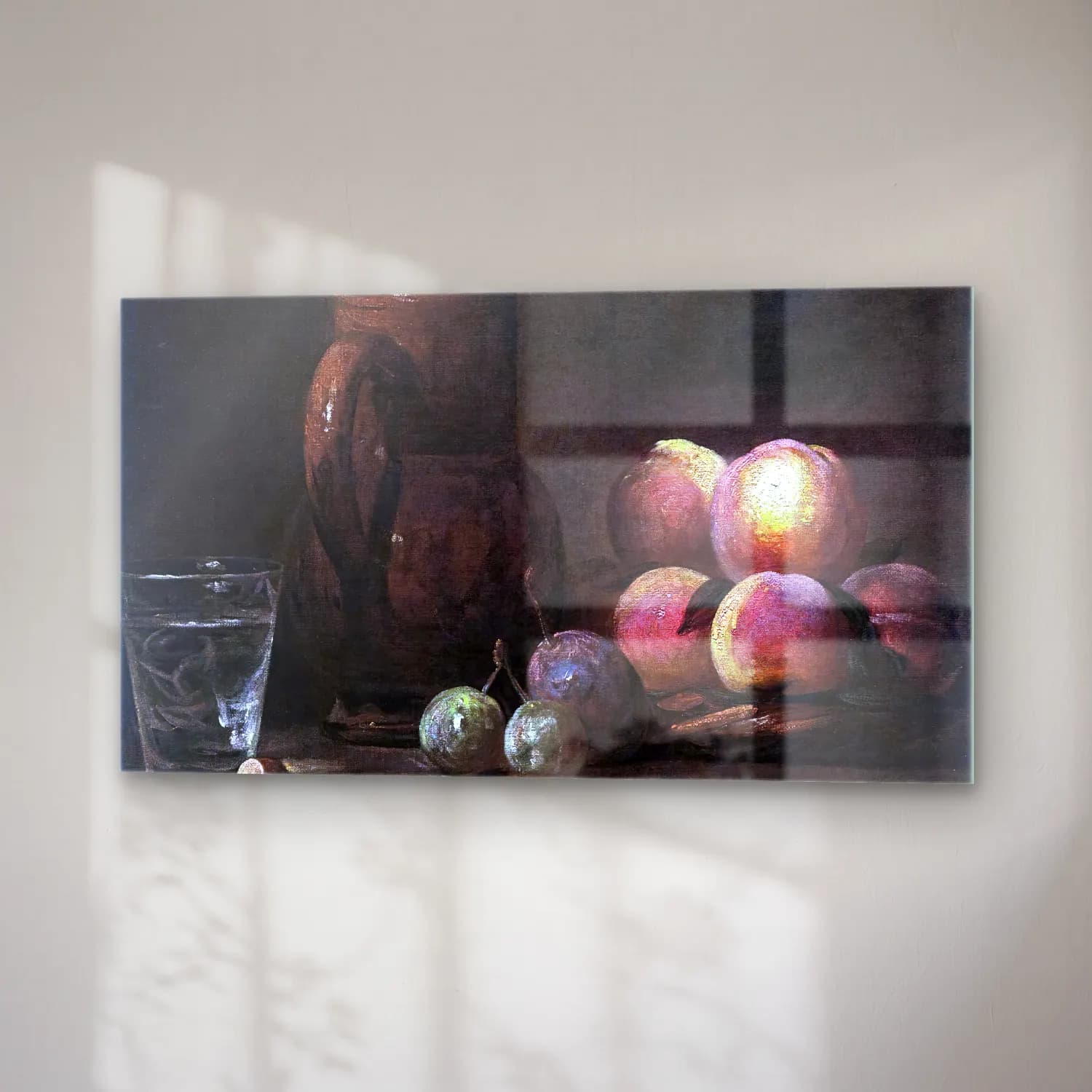 Jean-Baptiste-Siméon Chardin – Fruit, Jug, and a Glass cam tablo — sağ açıdan görünüm