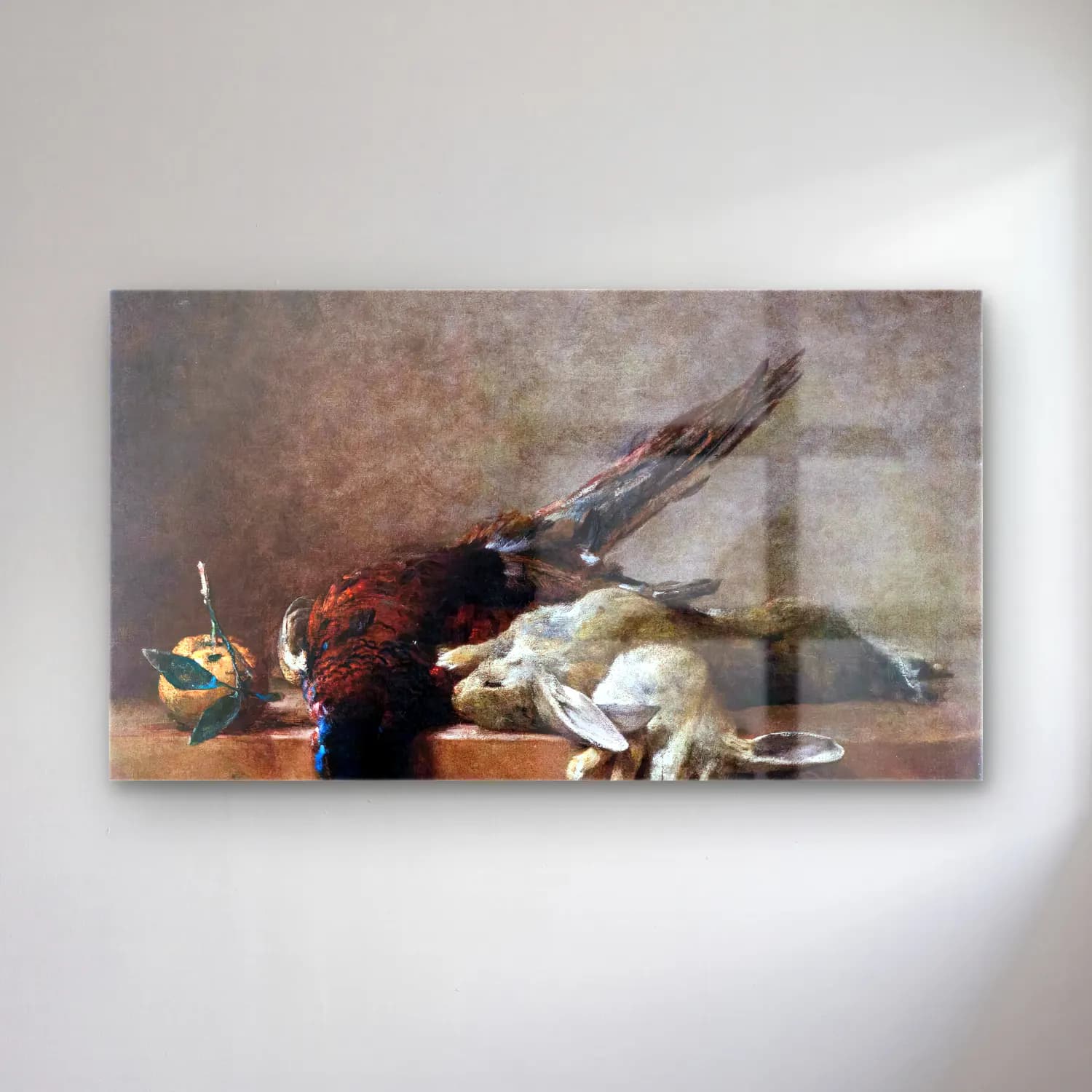 Jean-Baptiste-Siméon Chardin – Still-Life with Game cam tablo — Jean-Baptiste-Siméon Chardin – Still-Life with Game — yağlı boya horoz