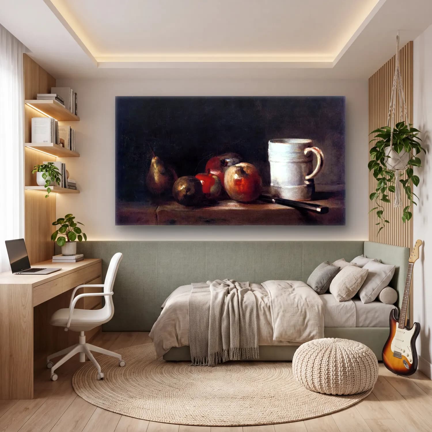Jean-Baptiste-Siméon Chardin – Still-Life with a White Mug cam tablo — genç odasında