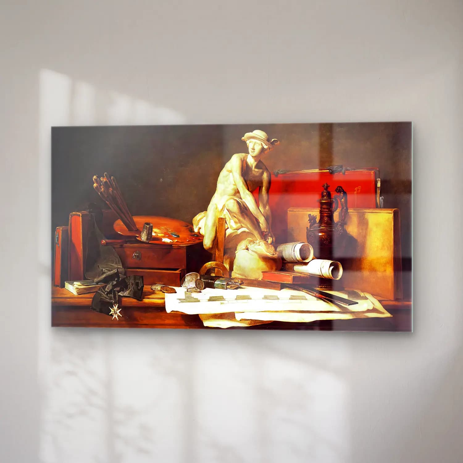 Jean-Baptiste-Siméon Chardin – The Attributes of Art cam tablo — sağ açıdan görünüm