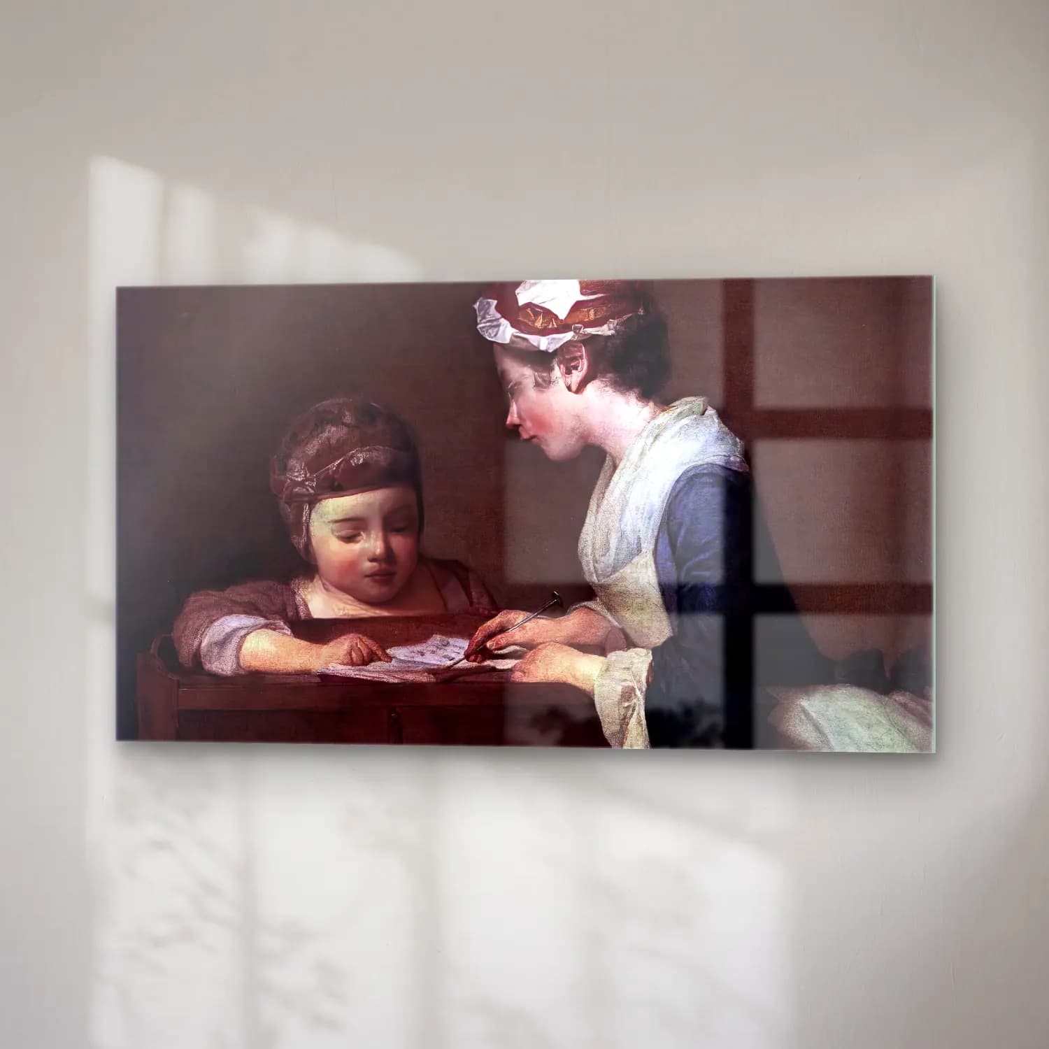 Jean-Baptiste-Siméon Chardin – The Little Schoolmistress cam tablo — sağ açıdan görünüm