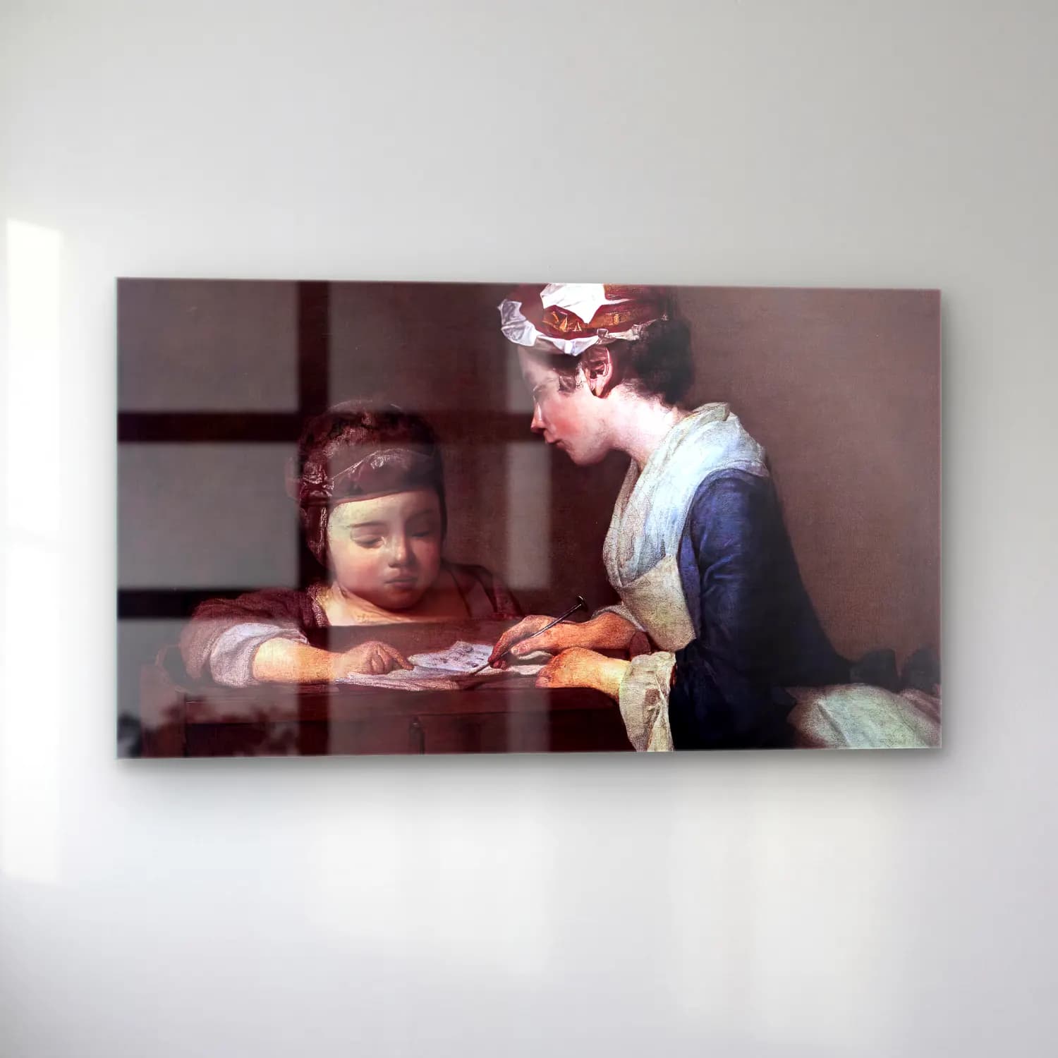 Jean-Baptiste-Siméon Chardin – The Little Schoolmistress cam tablo — sol açıdan görünüm