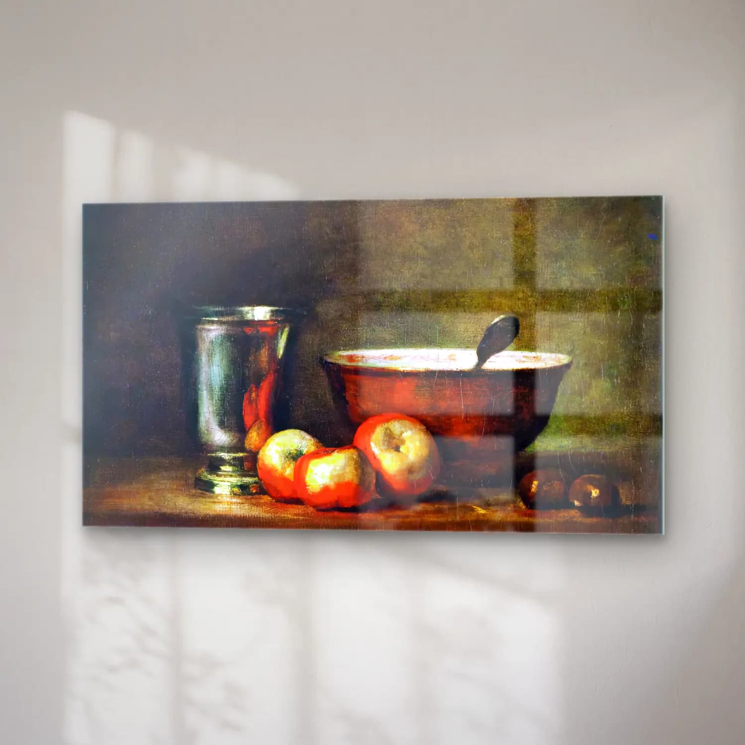 Jean-Baptiste-Siméon Chardin – The Silver Cup cam tablo — sağ açıdan görünüm