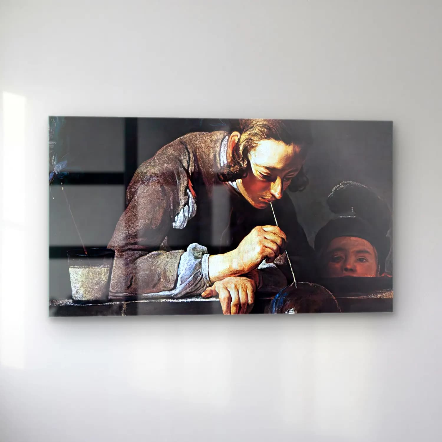 Jean-Baptiste-Siméon Chardin – The Soap Bubble cam tablo — sol açıdan görünüm