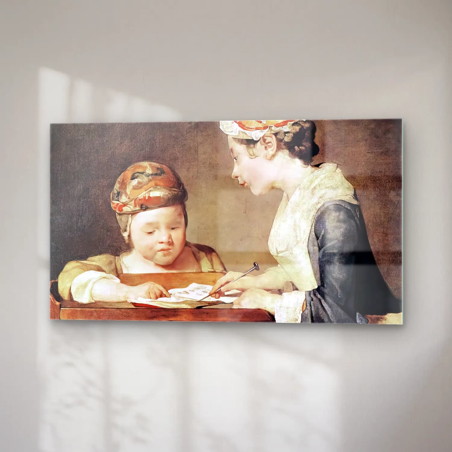 Jean-Baptiste-Siméon Chardin – The Young Schoolmistress cam tablo — sağ açıdan görünüm