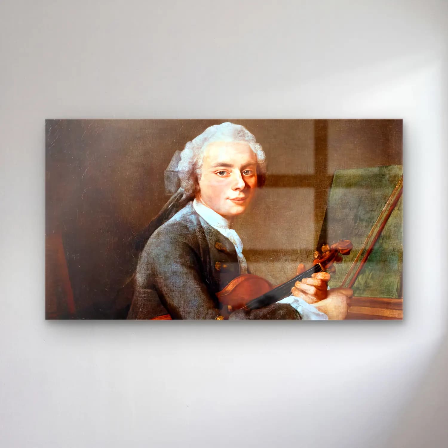 Jean-Baptiste-Siméon Chardin – The Youth with a Violin cam tablo — Jean-Baptiste-Siméon Chardin – The Youth with a Violin — yağlı boya erkek portresi