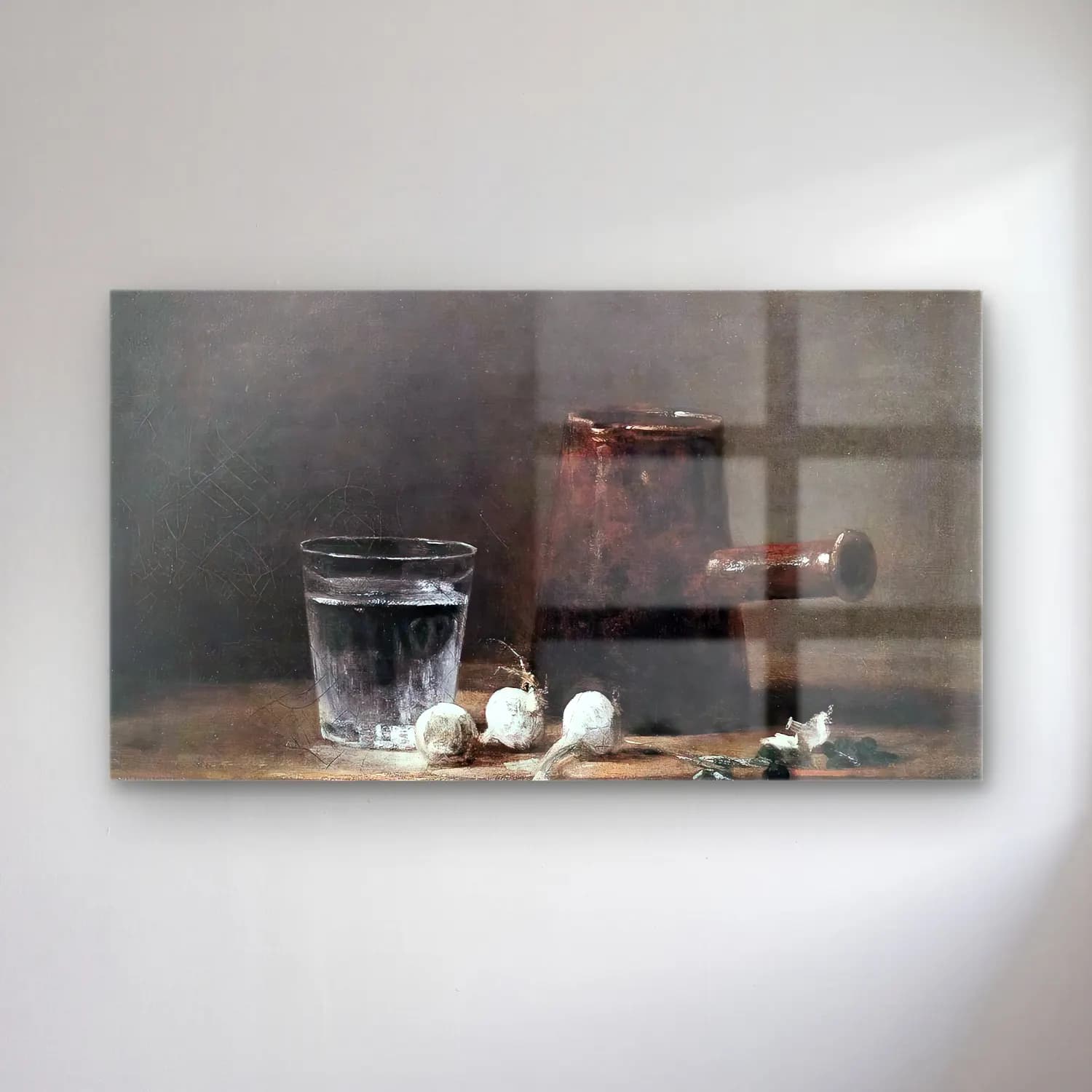 Jean-Baptiste-Siméon Chardin – Water Glass and Jug cam tablo — Jean-Baptiste-Siméon Chardin – Water Glass and Jug — yağlı boya kadeh şarap