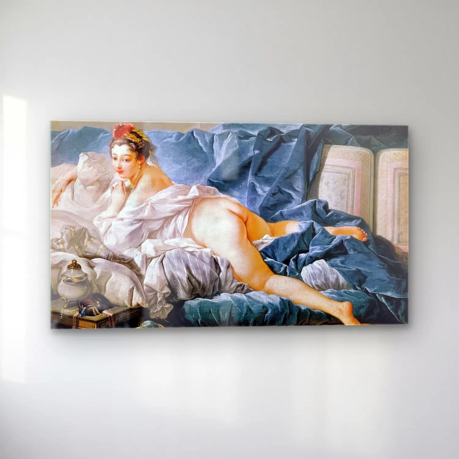 Francois Boucher – Brown Odalisque cam tablo — sol açıdan görünüm