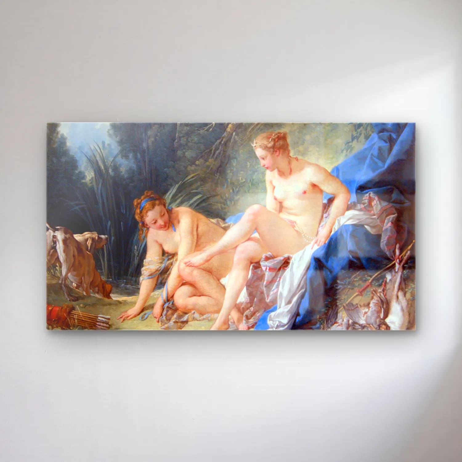 Francois Boucher – Diana leaving her Bath cam tablo — Francois Boucher – Diana leaving her Bath — yağlı boya mitolojik sahne