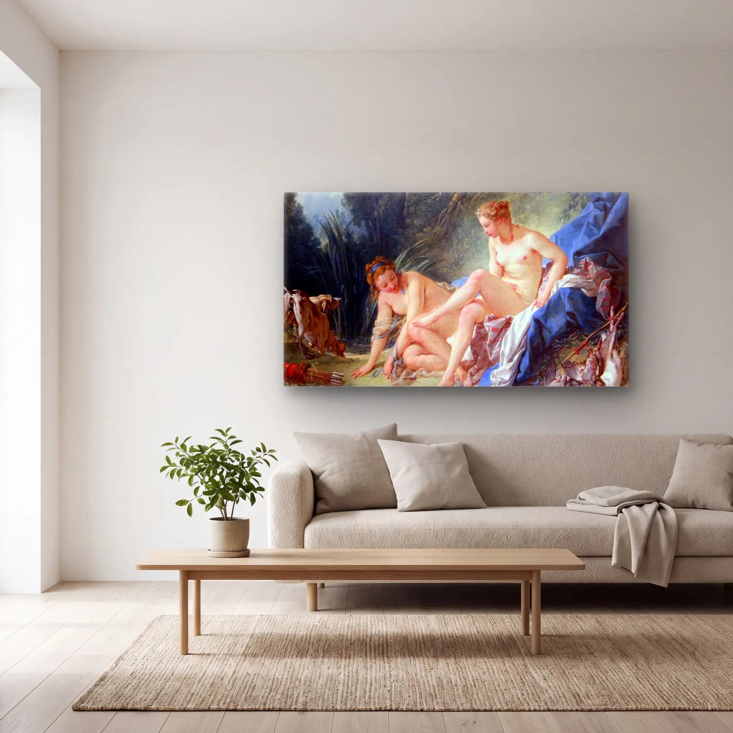 Francois Boucher – Diana leaving her Bath cam tablo — açık renk salonda