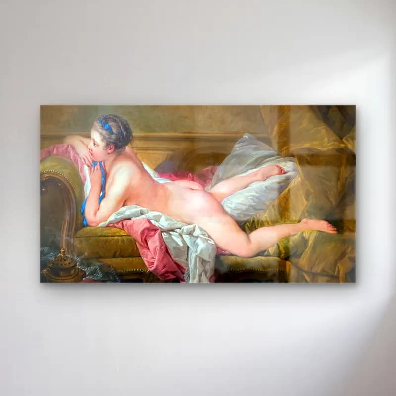 Francois Boucher – Resting Maiden cam tablo — Francois Boucher – Resting Maiden — yağlı boya figür çalışması