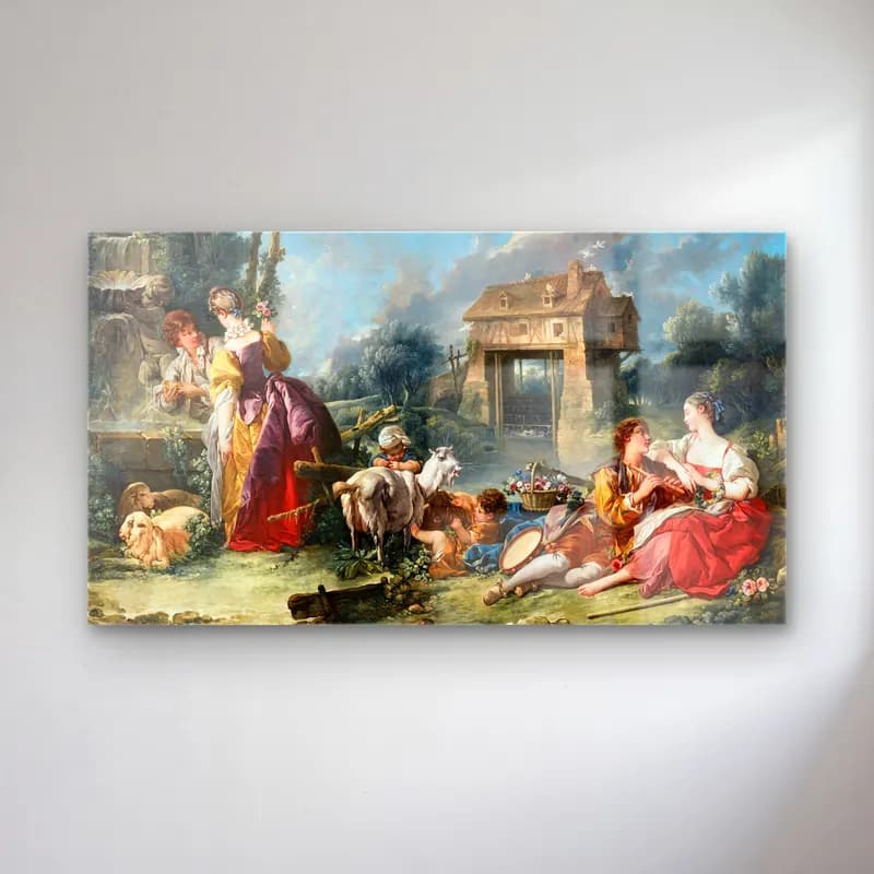 Francois Boucher – The Fountain of Love cam tablo — Francois Boucher – The Fountain of Love — yağlı boya dini sahne