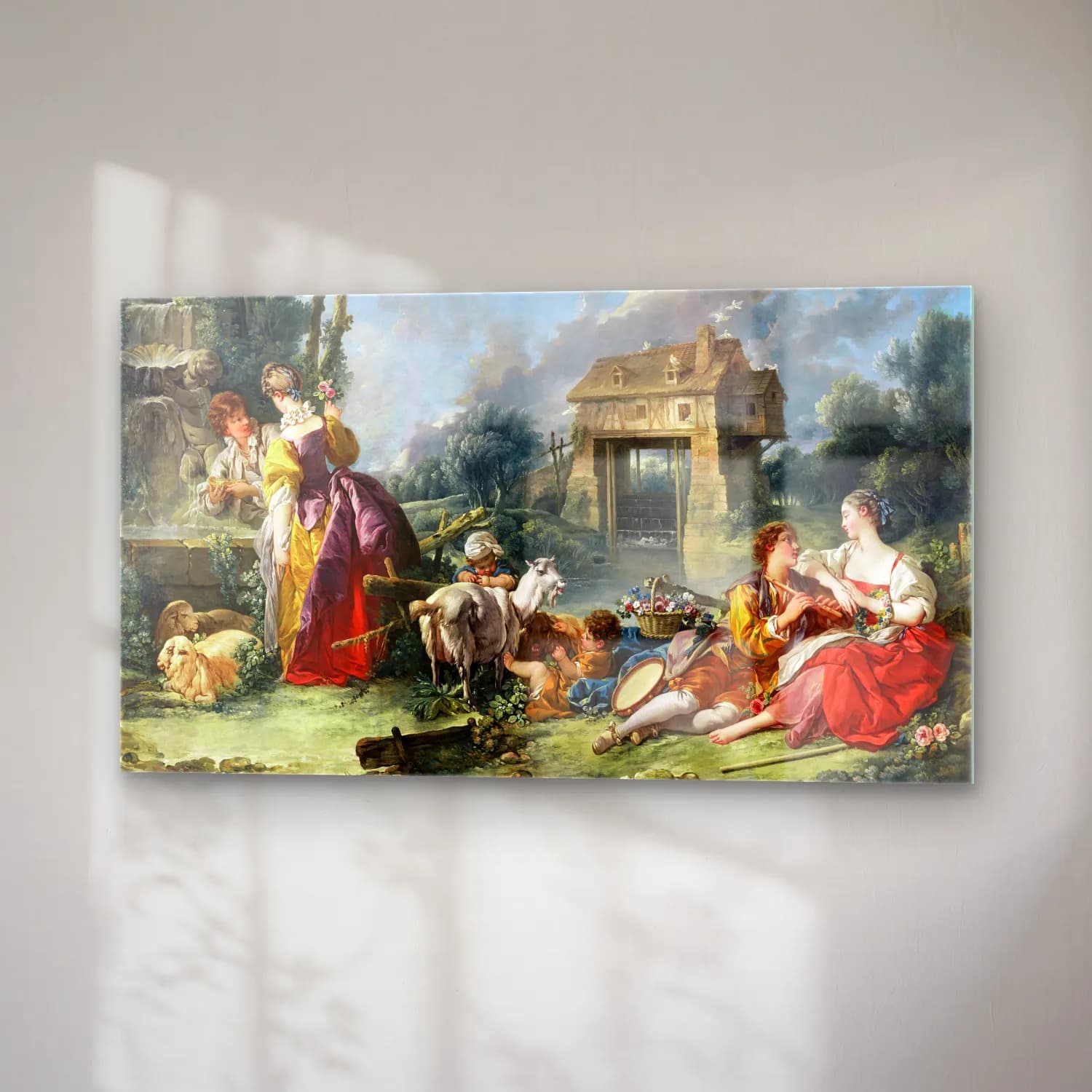 Francois Boucher – The Fountain of Love cam tablo — sağ açıdan görünüm