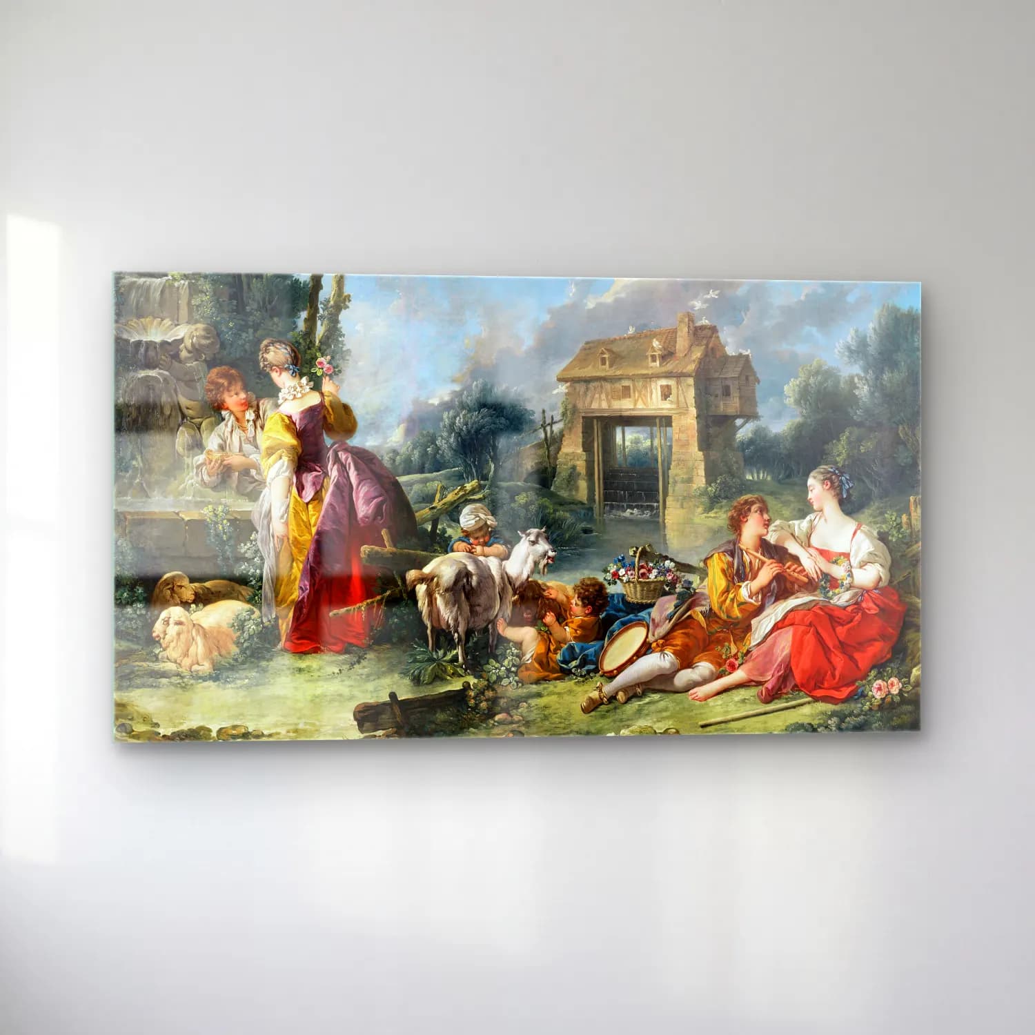 Francois Boucher – The Fountain of Love cam tablo — sol açıdan görünüm