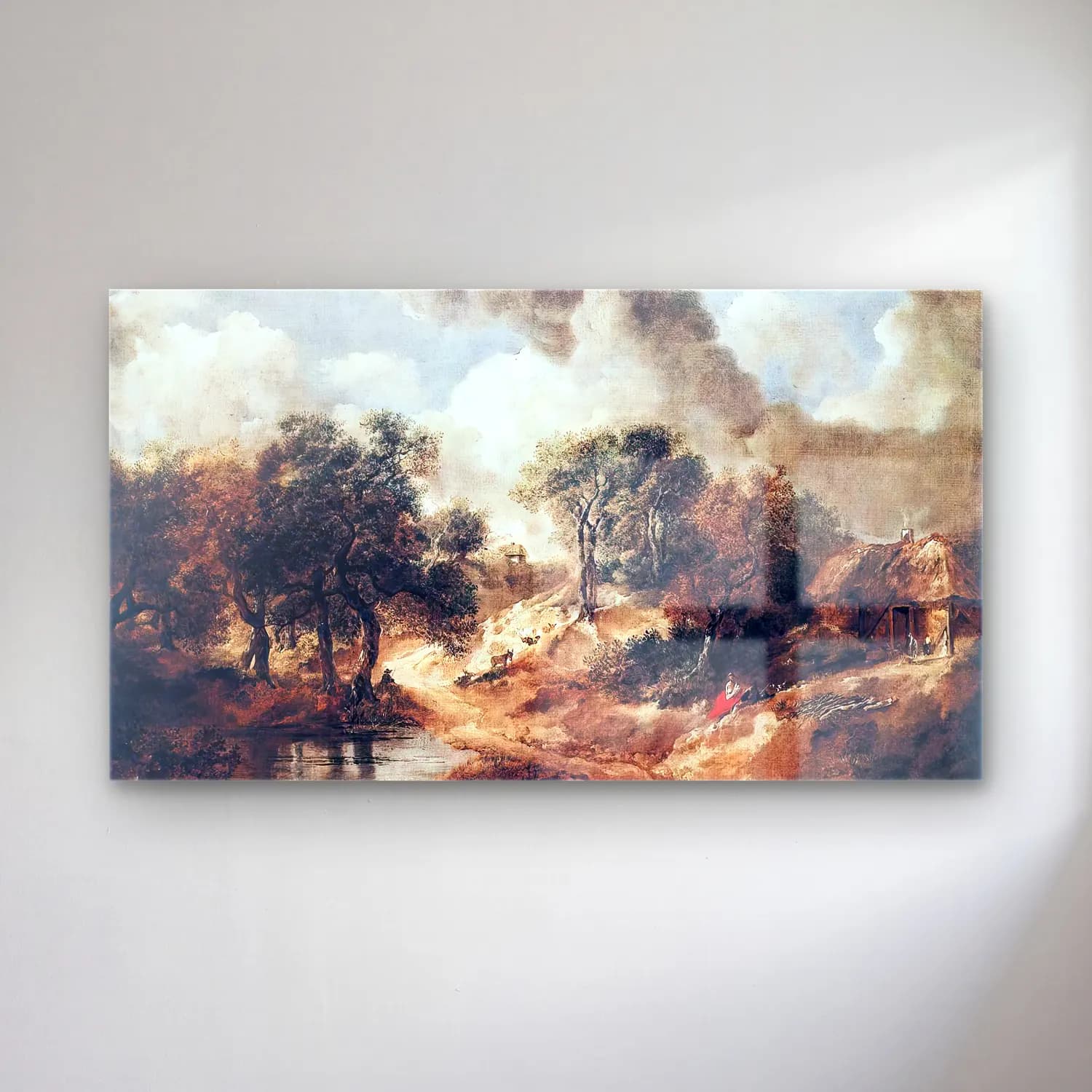 Thomas Gainsborough – Landscape in Suffolk cam tablo — Thomas Gainsborough – Landscape in Suffolk — yağlı boya kırda nehir
