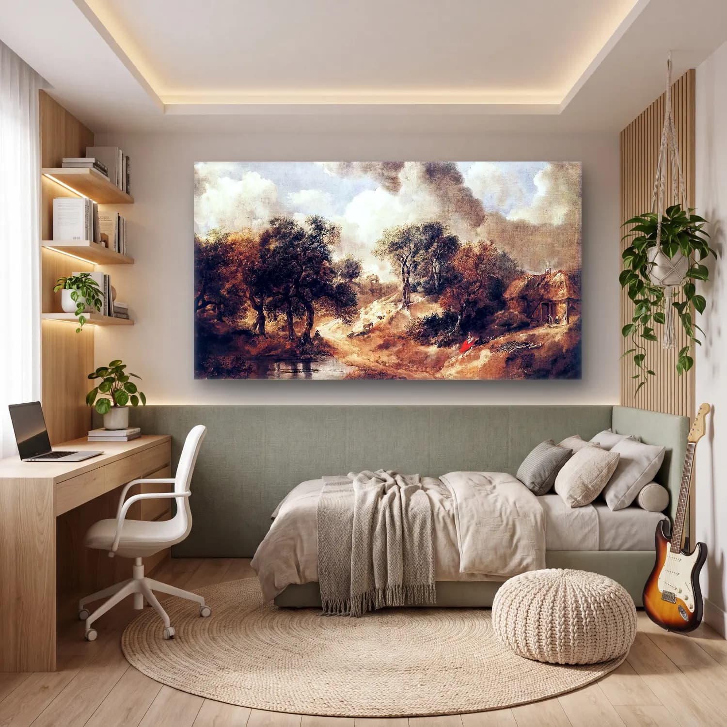 Thomas Gainsborough – Landscape in Suffolk cam tablo — genç odasında