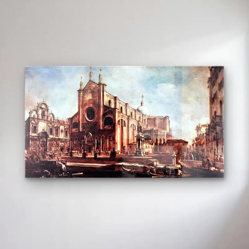 Francesco Guardi – Campo Santi Giovanni e Paolo cam tablo — Francesco Guardi – Campo Santi Giovanni e Paolo — yağlı boya katedral