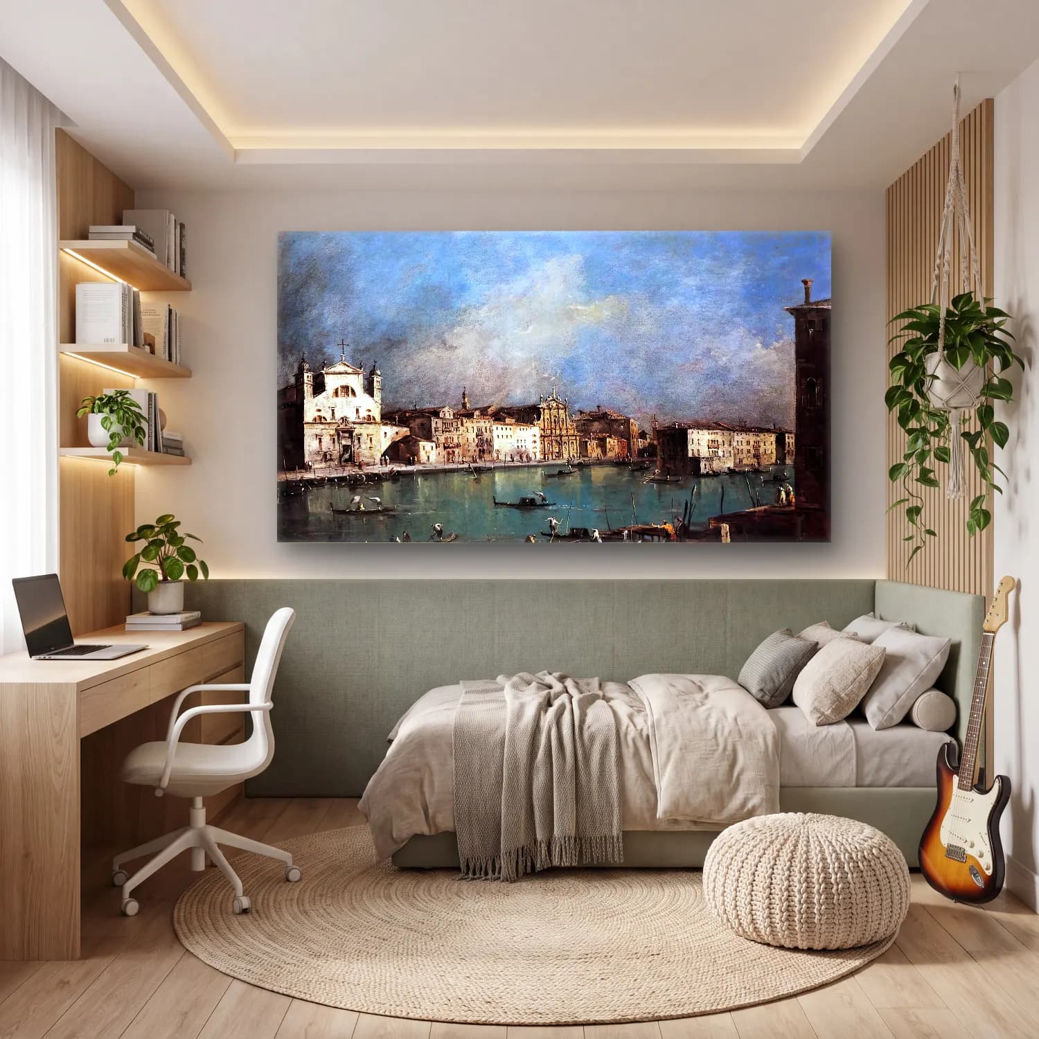 Francesco Guardi – Canal Grande with Santa Lucia and the Scalzi Church cam tablo — genç odasında