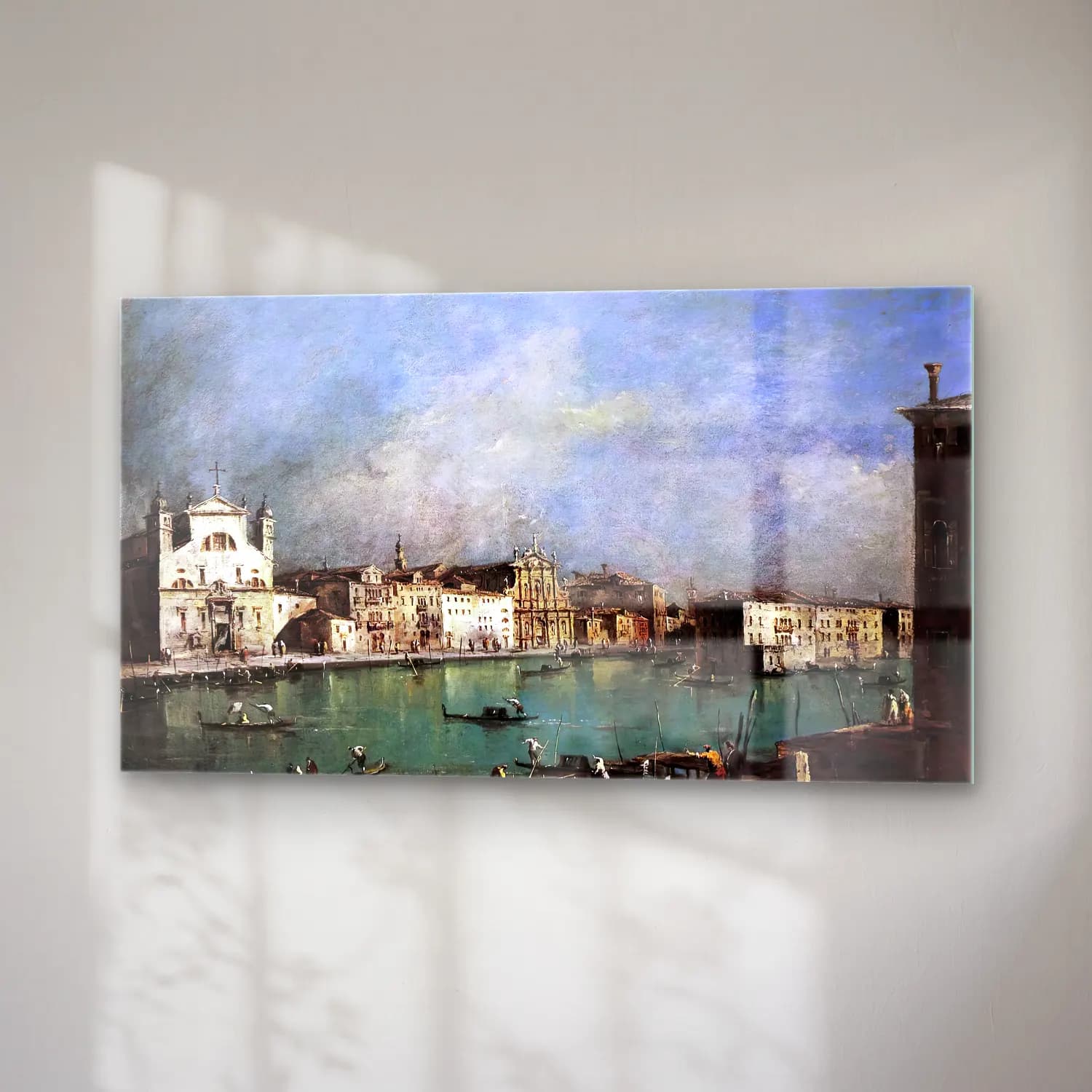 Francesco Guardi – Canal Grande with Santa Lucia and the Scalzi Church cam tablo — sağ açıdan görünüm