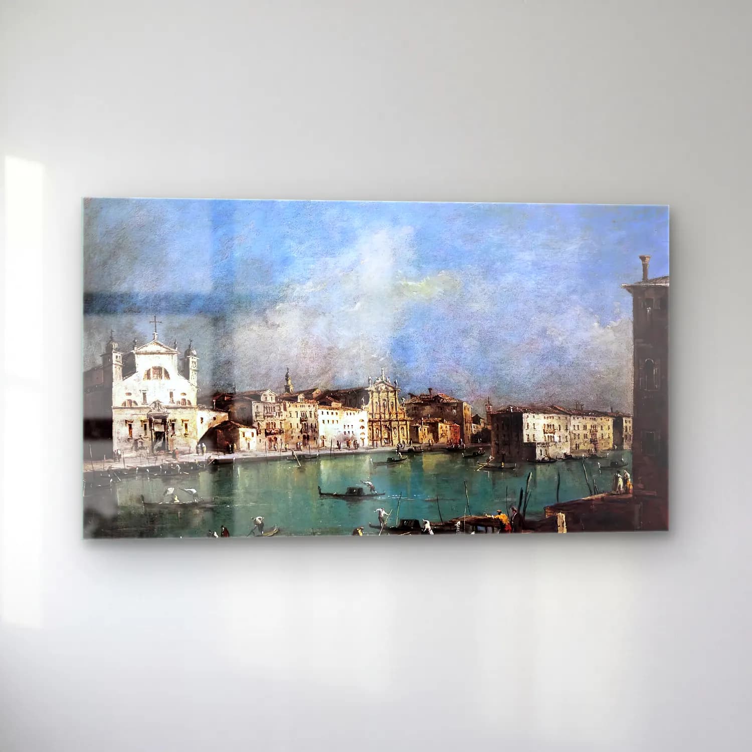 Francesco Guardi – Canal Grande with Santa Lucia and the Scalzi Church cam tablo — sol açıdan görünüm