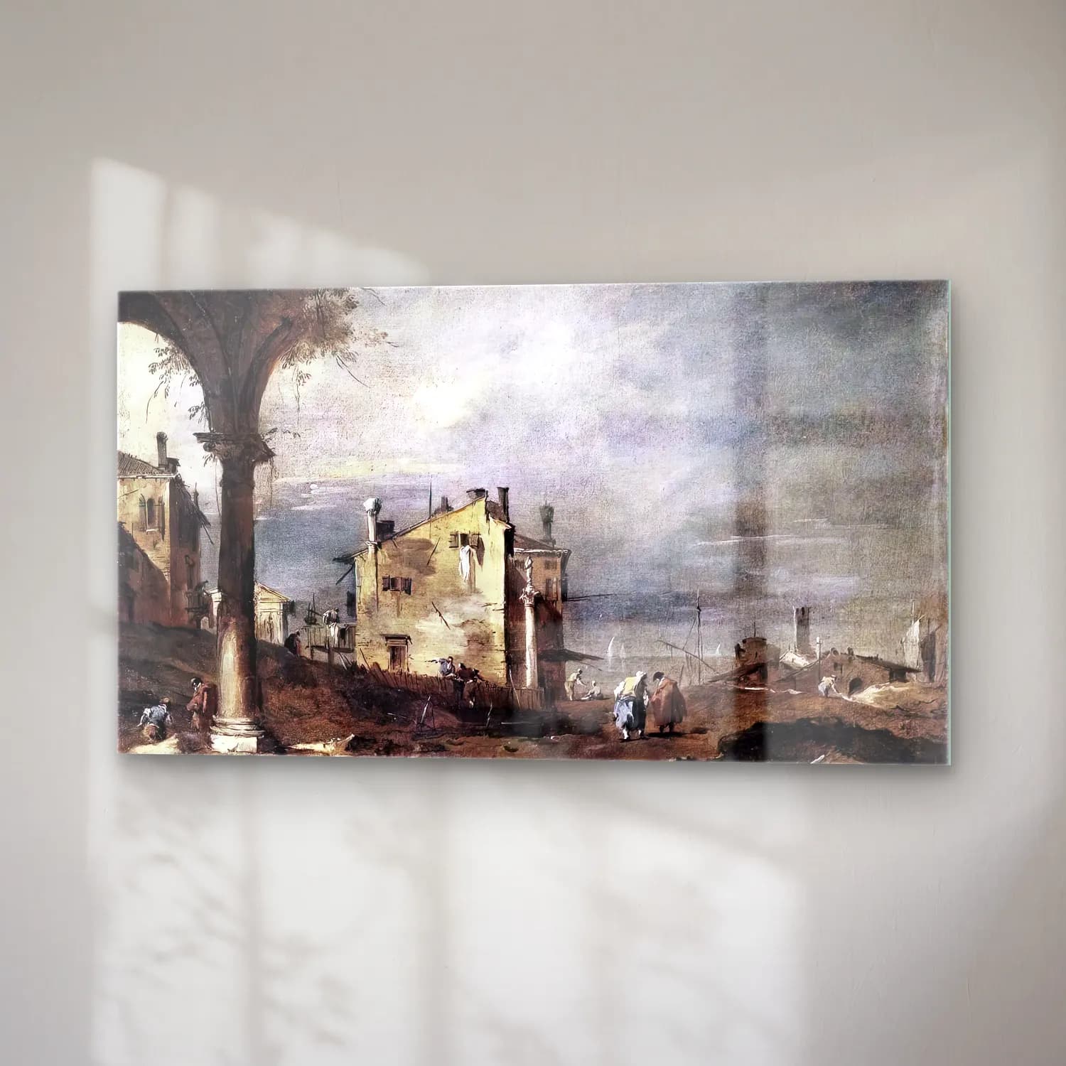 Francesco Guardi – Capriccio with Venetian Motifs cam tablo — sağ açıdan görünüm