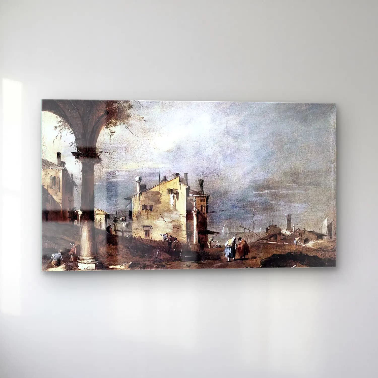 Francesco Guardi – Capriccio with Venetian Motifs cam tablo — sol açıdan görünüm