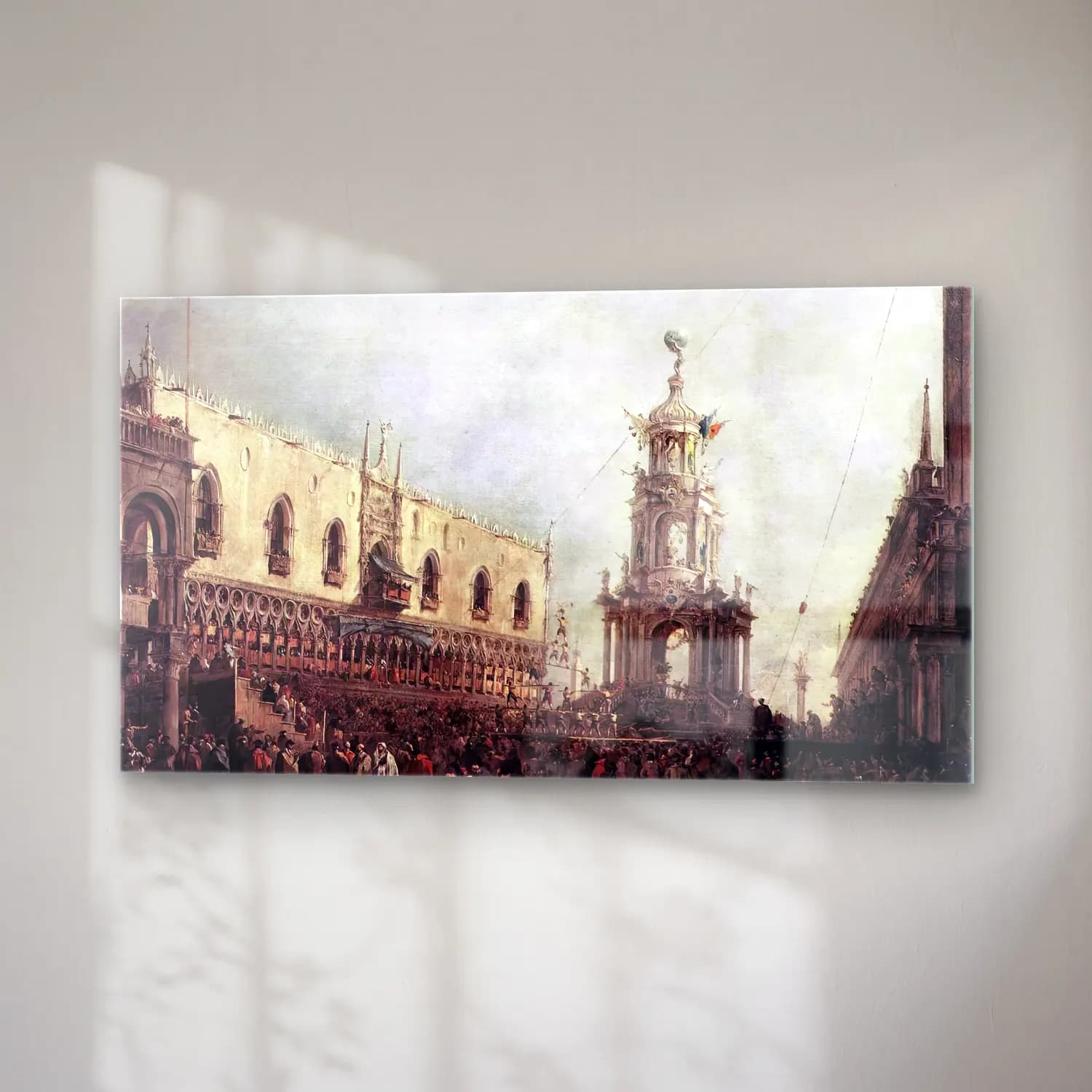 Francesco Guardi – Carnival Thursday on the Piazzetta cam tablo — sağ açıdan görünüm