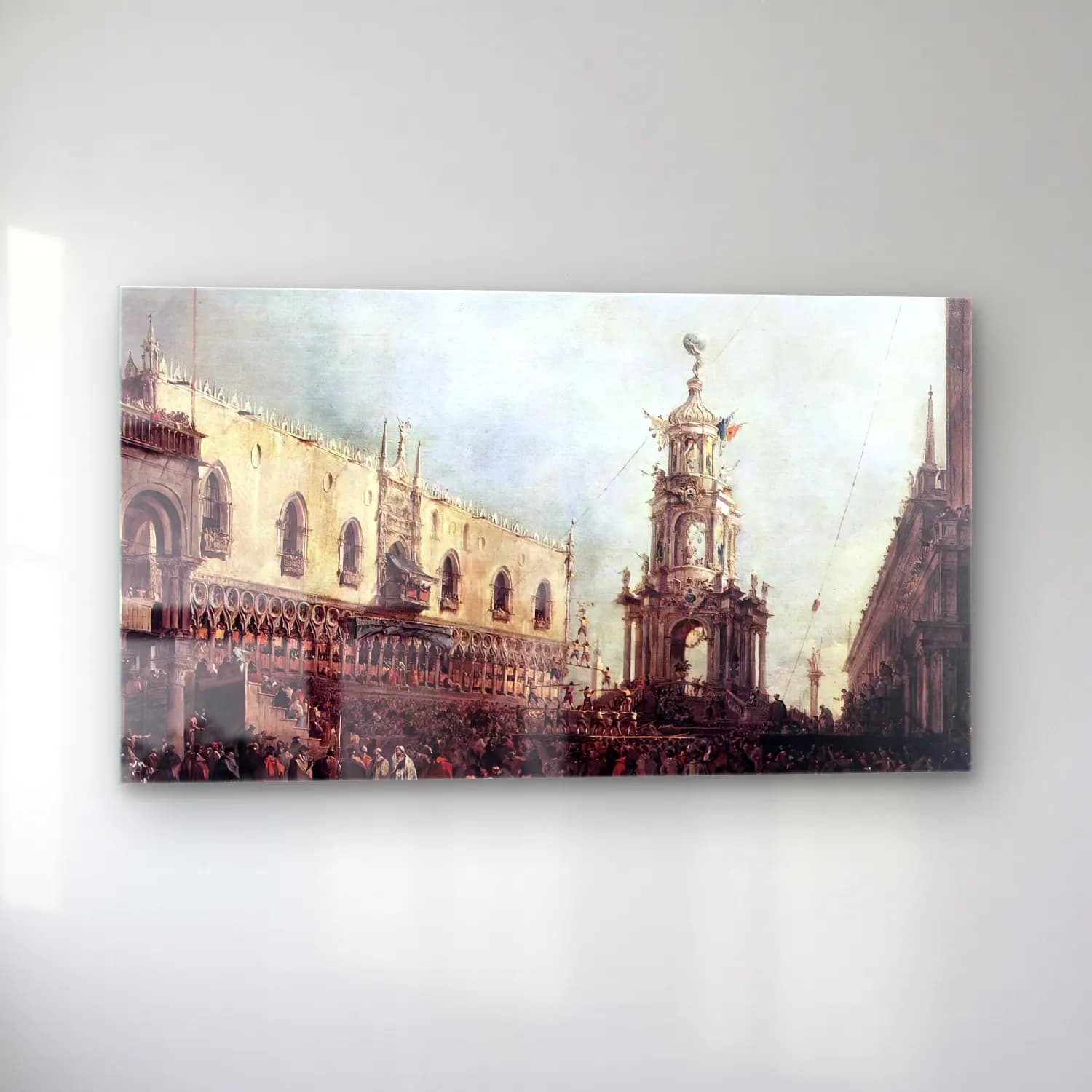 Francesco Guardi – Carnival Thursday on the Piazzetta cam tablo — sol açıdan görünüm