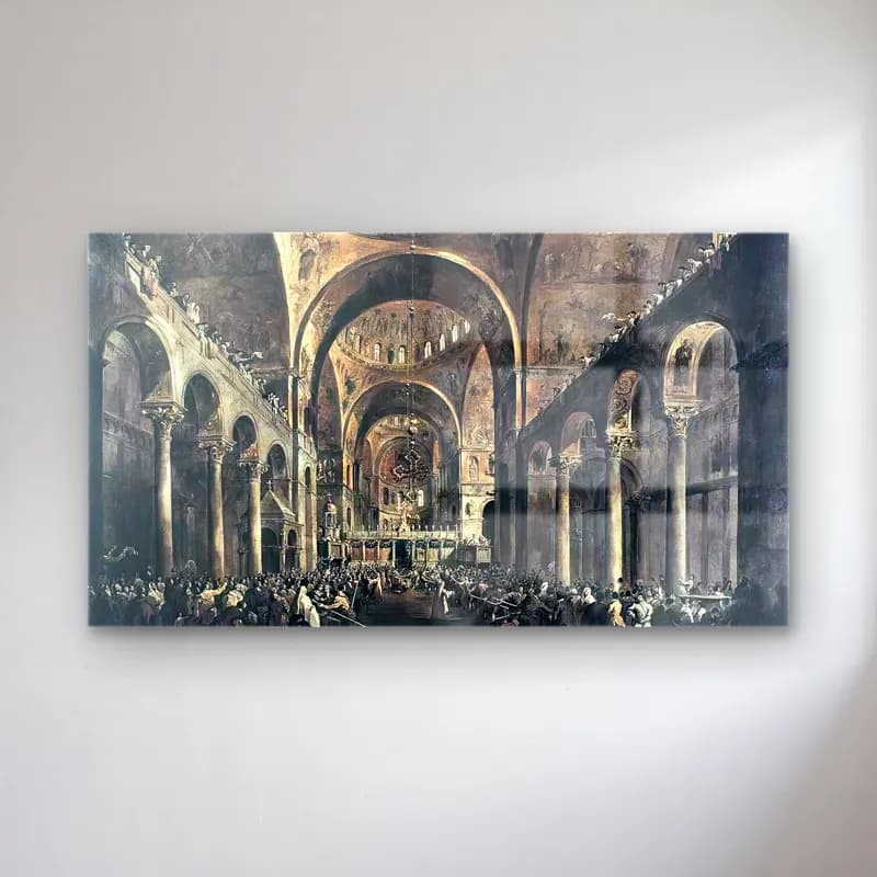 Francesco Guardi – Doge Alvise Iv Mocenigo Appears to the People in St Mark s… cam tablo — Francesco Guardi – Doge Alvise Iv Mocenigo Appears to the People in St Mark s… — vintage dini sahne