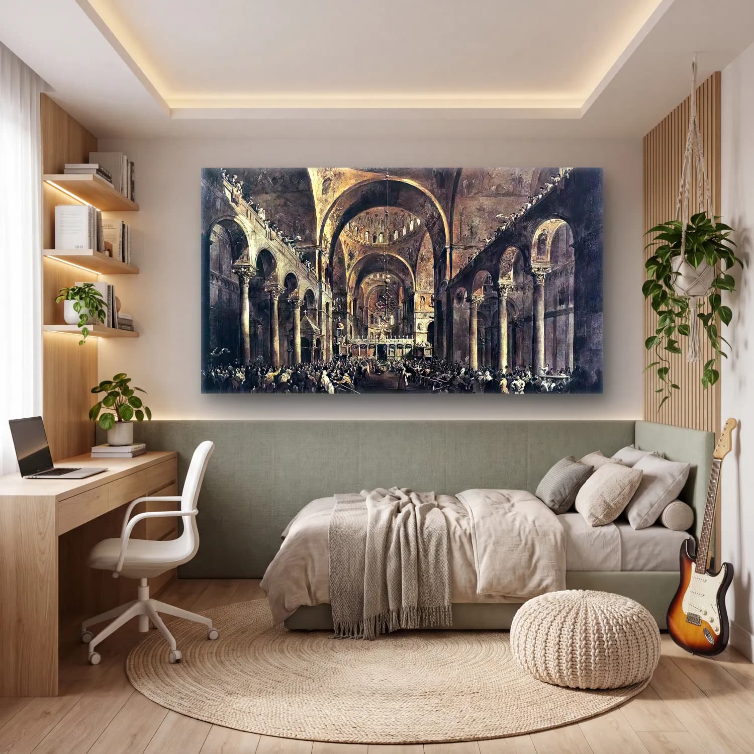 Francesco Guardi – Doge Alvise Iv Mocenigo Appears to the People in St Mark s… cam tablo — genç odasında
