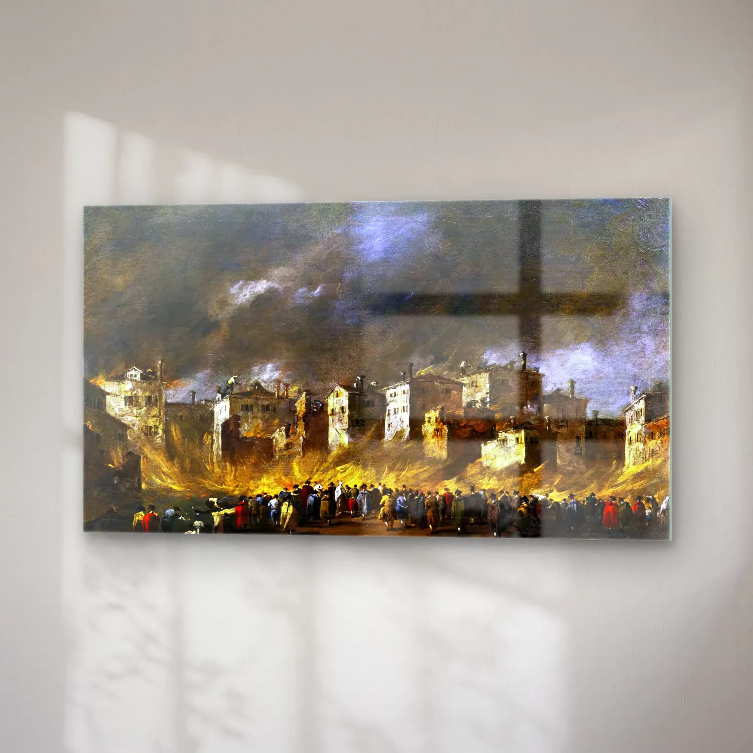 Francesco Guardi – Fire in the San Marcuola Oil Depot cam tablo — sağ açıdan görünüm