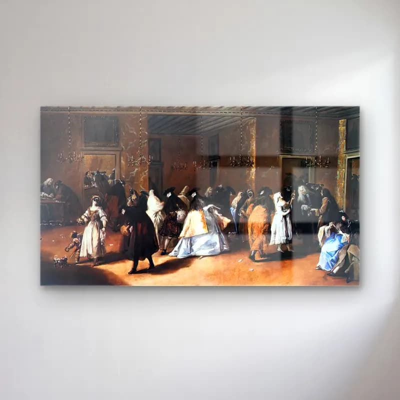 Francesco Guardi – Il Ridotto (The Foyer) cam tablo — Francesco Guardi – Il Ridotto (The Foyer) — yağlı boya dansçılar