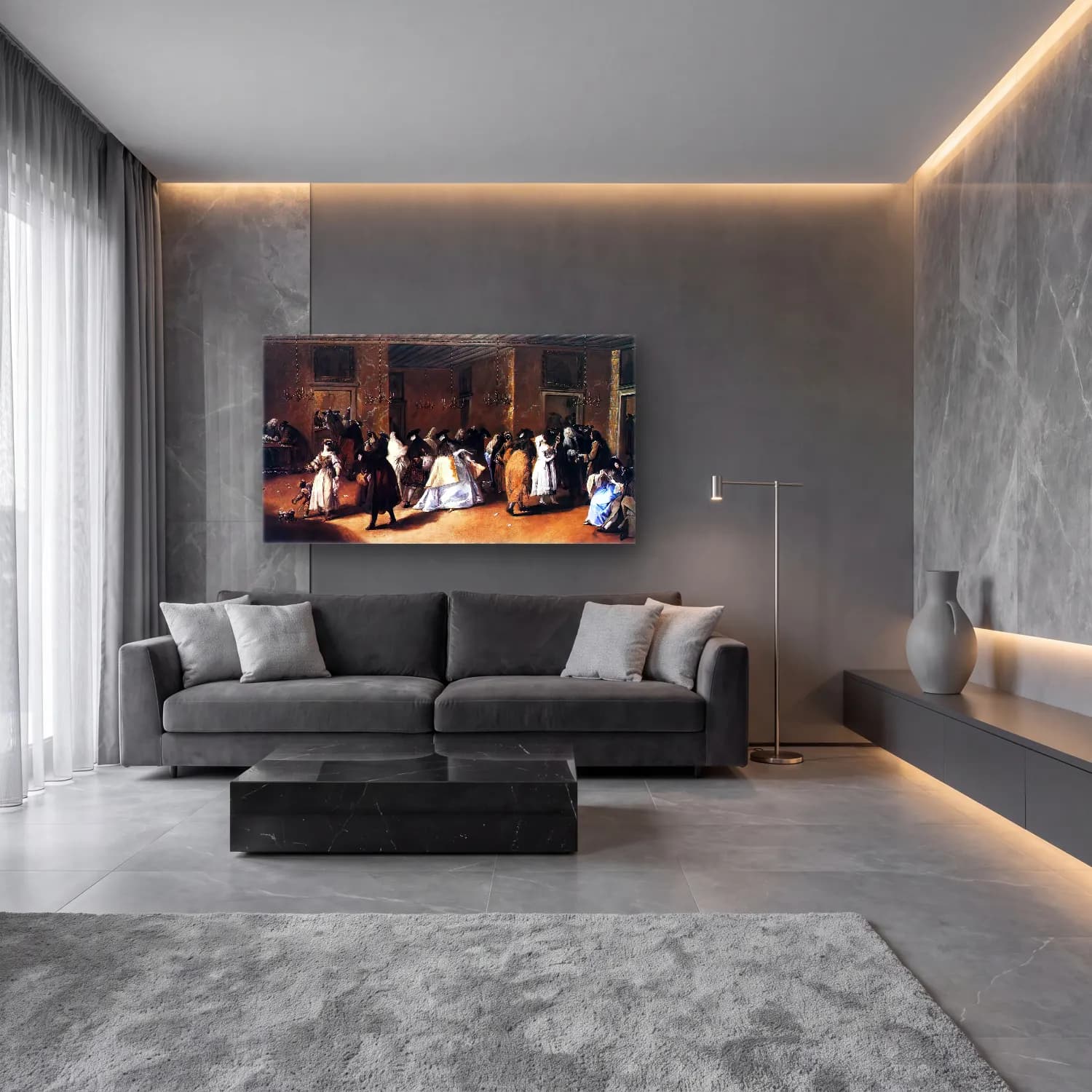 Francesco Guardi – Il Ridotto (The Foyer) cam tablo — lüks salon duvarında