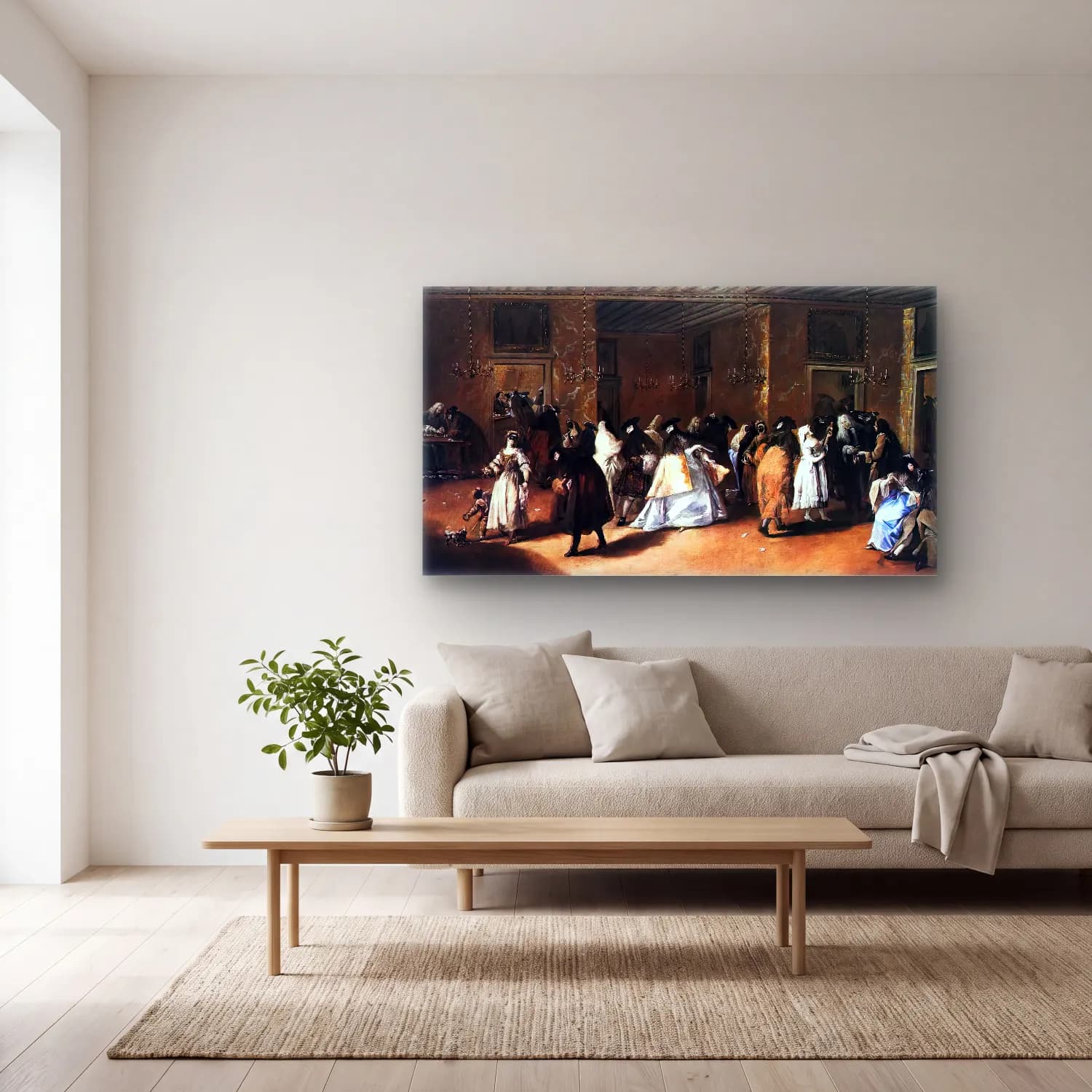 Francesco Guardi – Il Ridotto (The Foyer) cam tablo — açık renk salonda