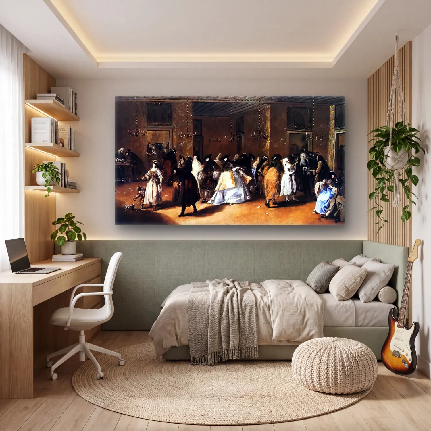 Francesco Guardi – Il Ridotto (The Foyer) cam tablo — genç odasında