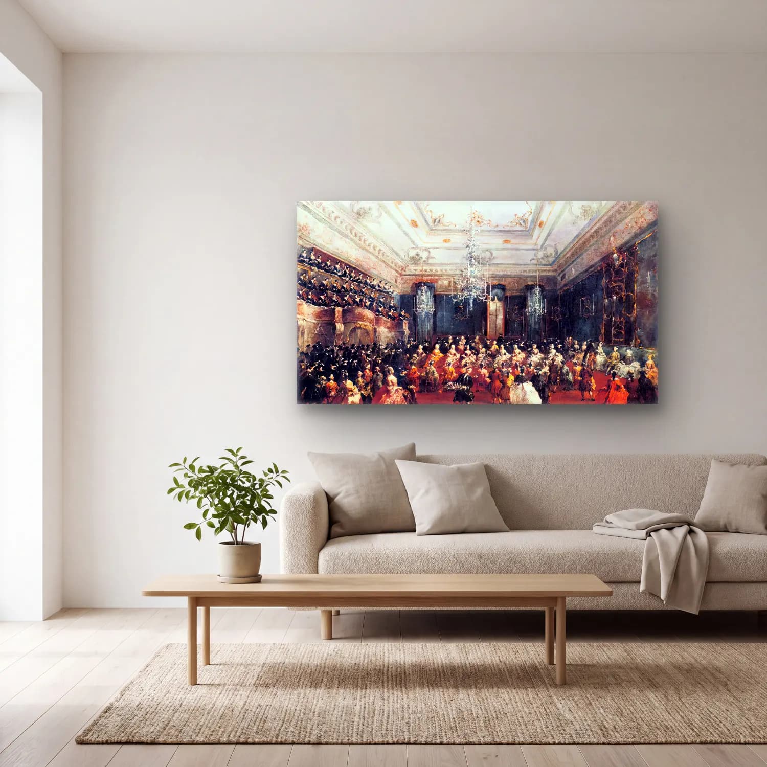 Francesco Guardi – Ladies Concert at the Philharmonic Hall cam tablo — açık renk salonda