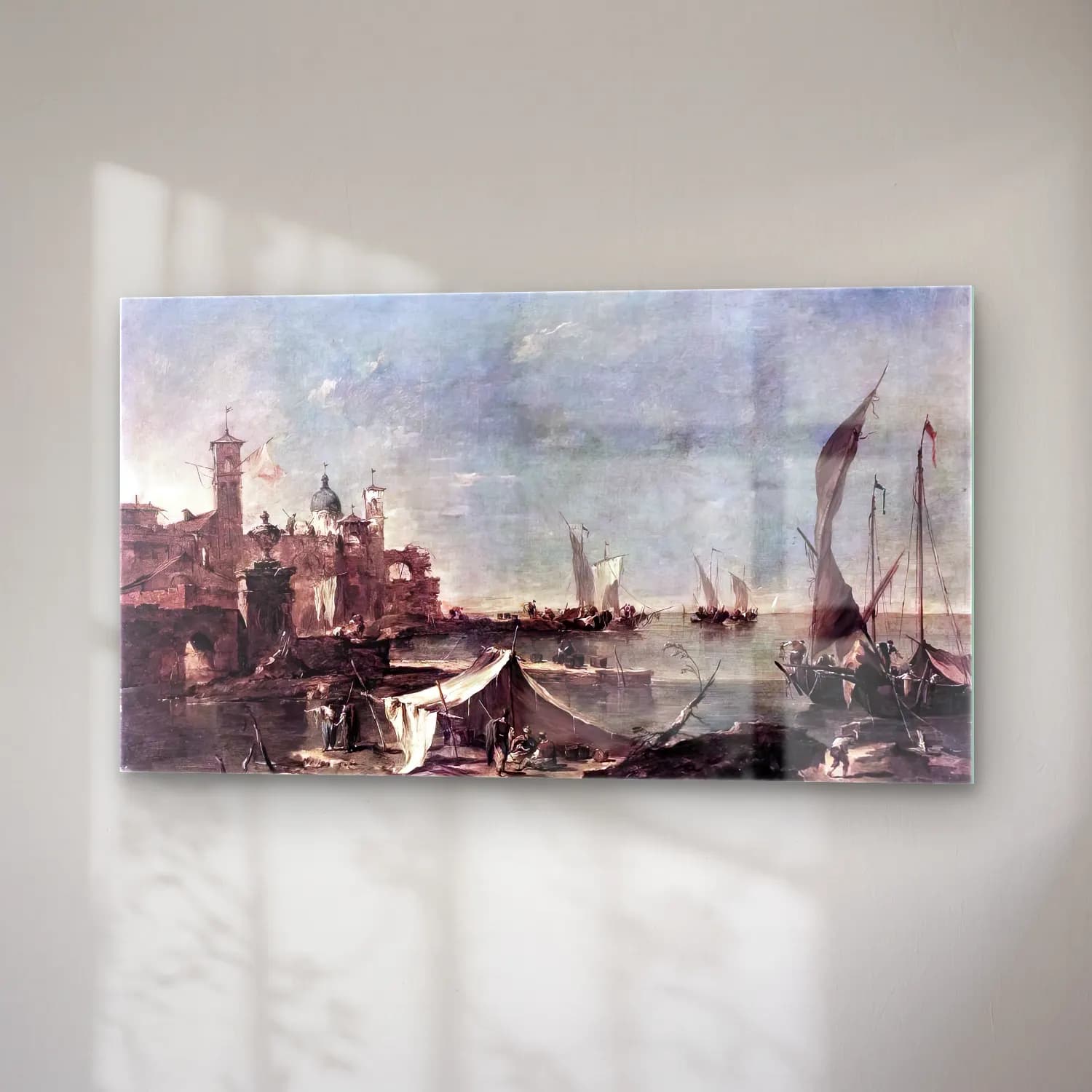 Francesco Guardi – Landscape with a Fisherman s Tent cam tablo — sağ açıdan görünüm