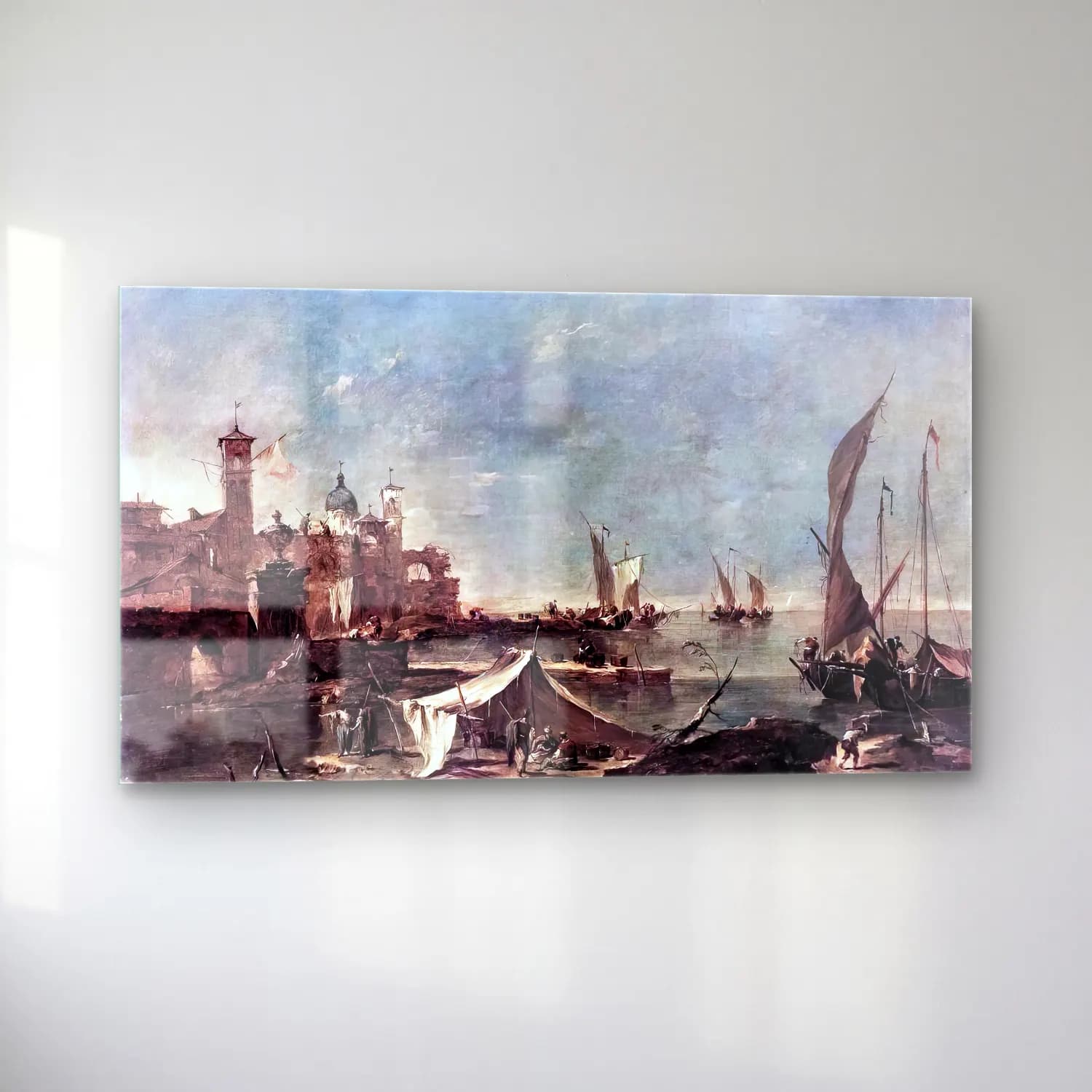 Francesco Guardi – Landscape with a Fisherman s Tent cam tablo — sol açıdan görünüm