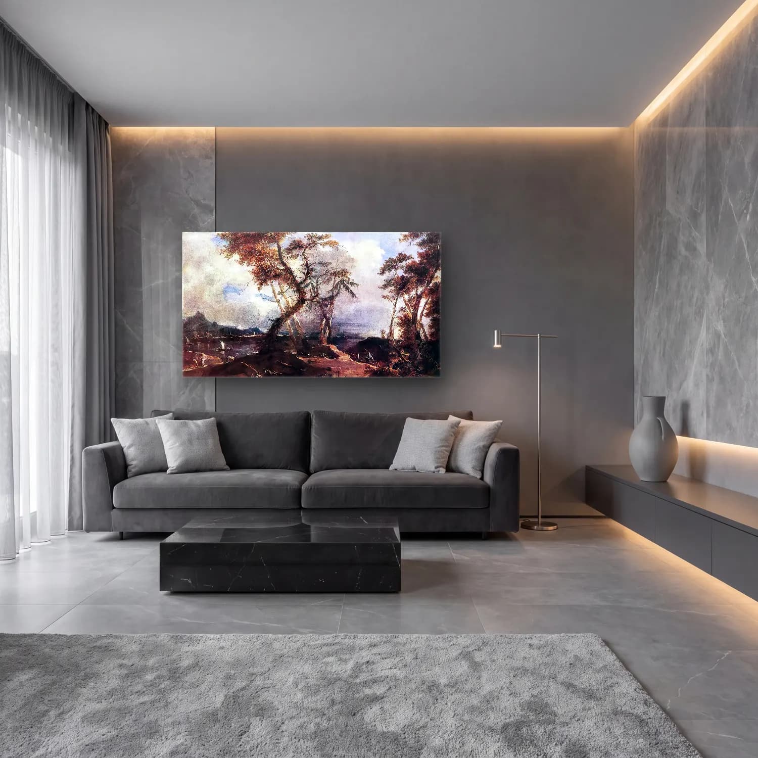 Francesco Guardi – Landscape cam tablo — lüks salon duvarında