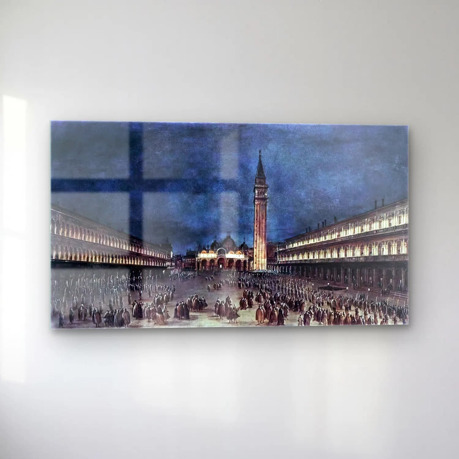 Francesco Guardi – Nighttime Procession in Piazza San Marco cam tablo — sol açıdan görünüm