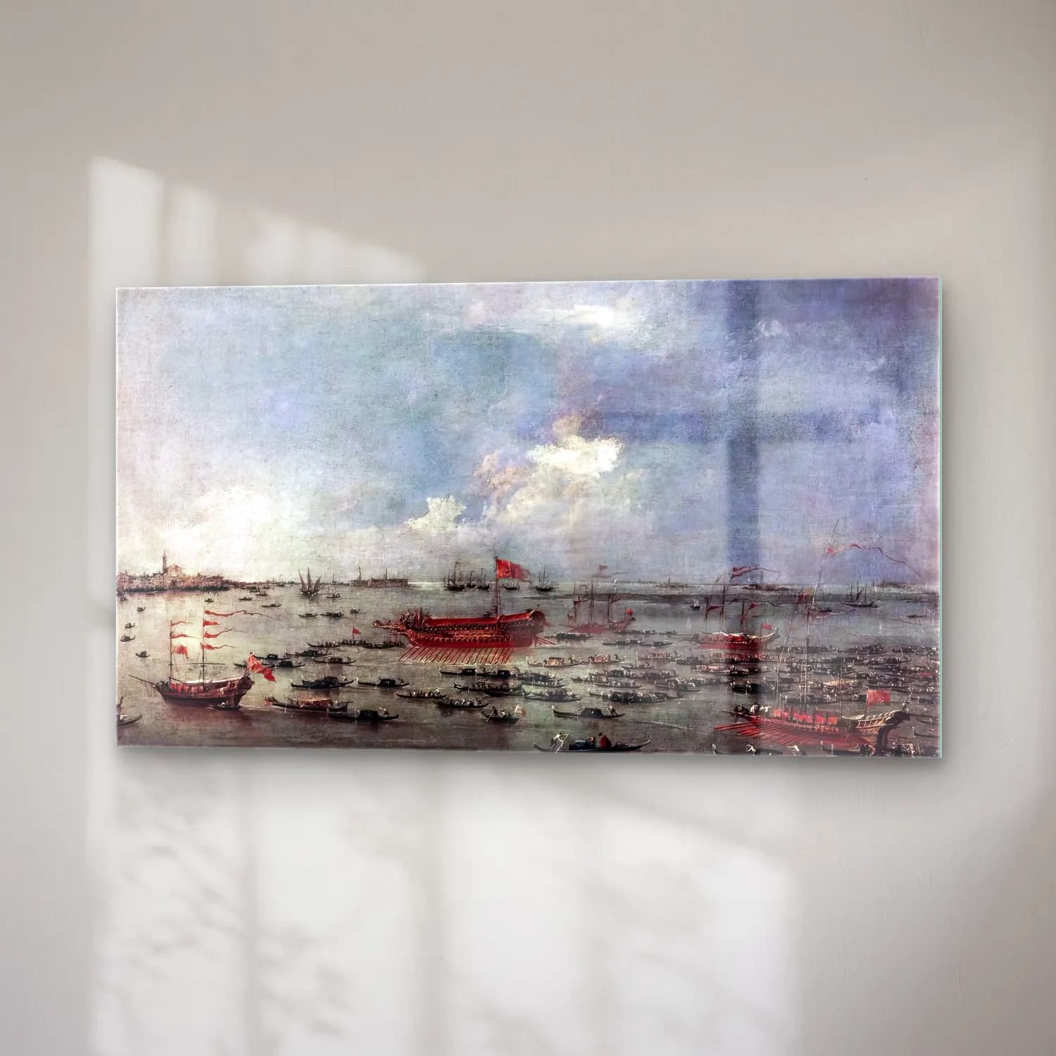 Francesco Guardi – Outward Voyage of the Bucintoro to San Nicolò del Lido cam tablo — sağ açıdan görünüm