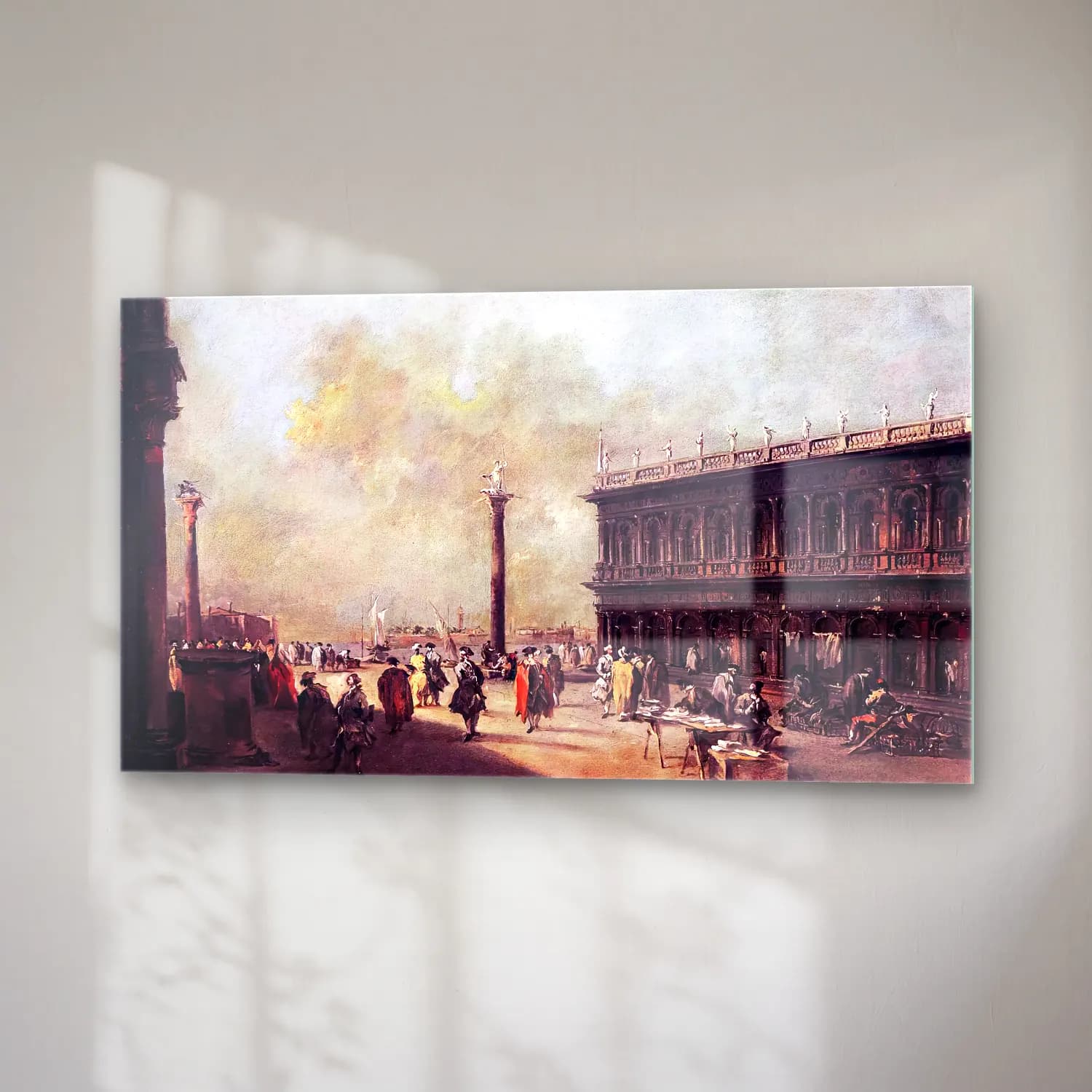 Francesco Guardi – Piazzetta with the Libreria Vecchia cam tablo — sağ açıdan görünüm