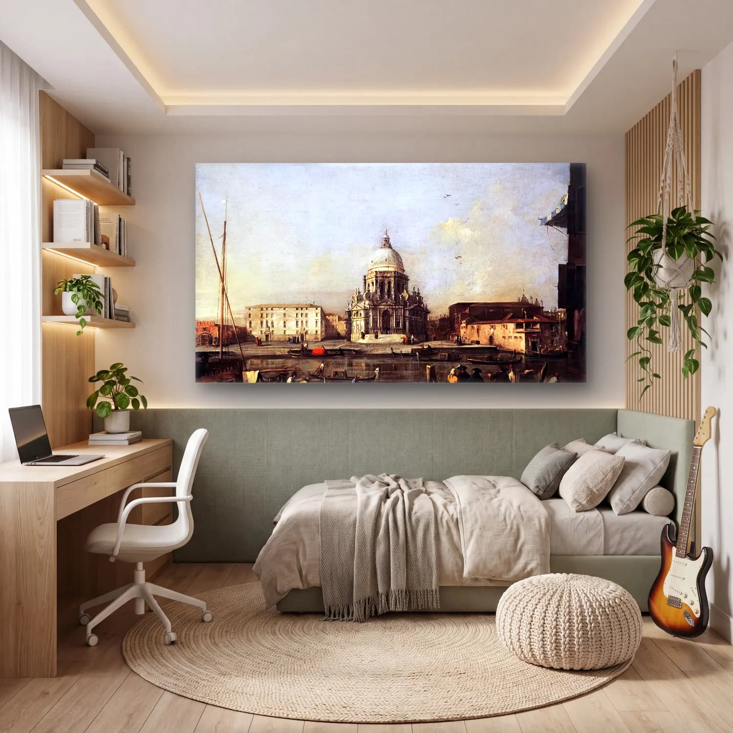 Francesco Guardi – Santa Maria della Salute Viewed from across the Canal Grande cam tablo — genç odasında