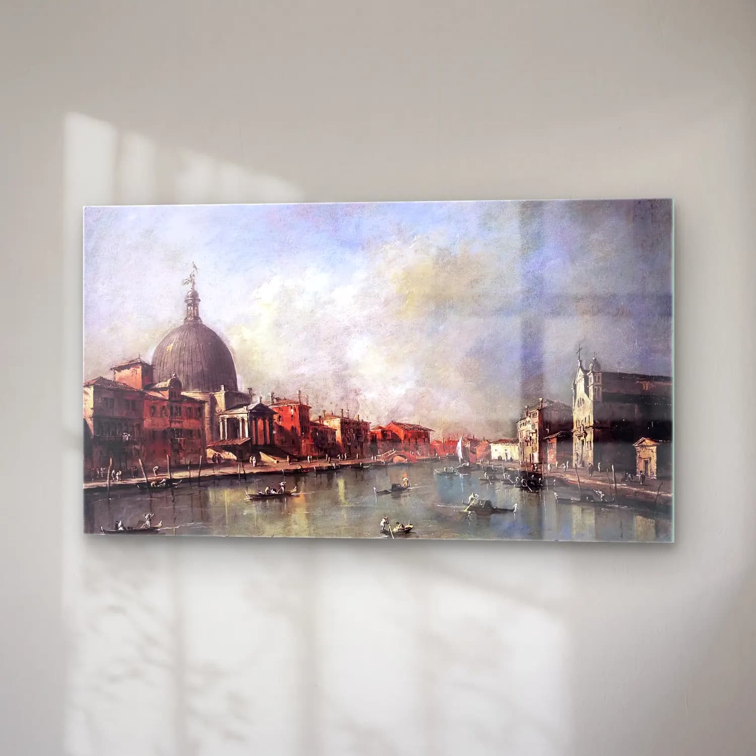 Francesco Guardi – The Canal Grande with San Simeone Piccolo cam tablo — sağ açıdan görünüm