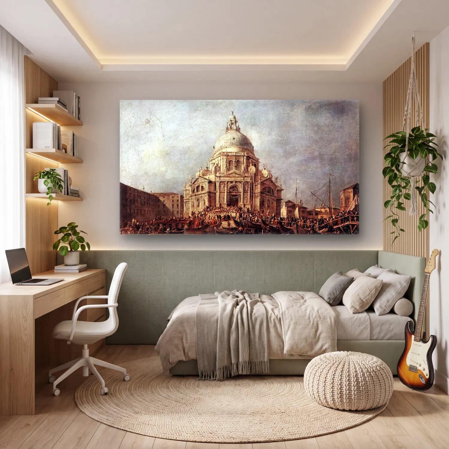 Francesco Guardi – The Doge at the Basilica of La Salute cam tablo — genç odasında