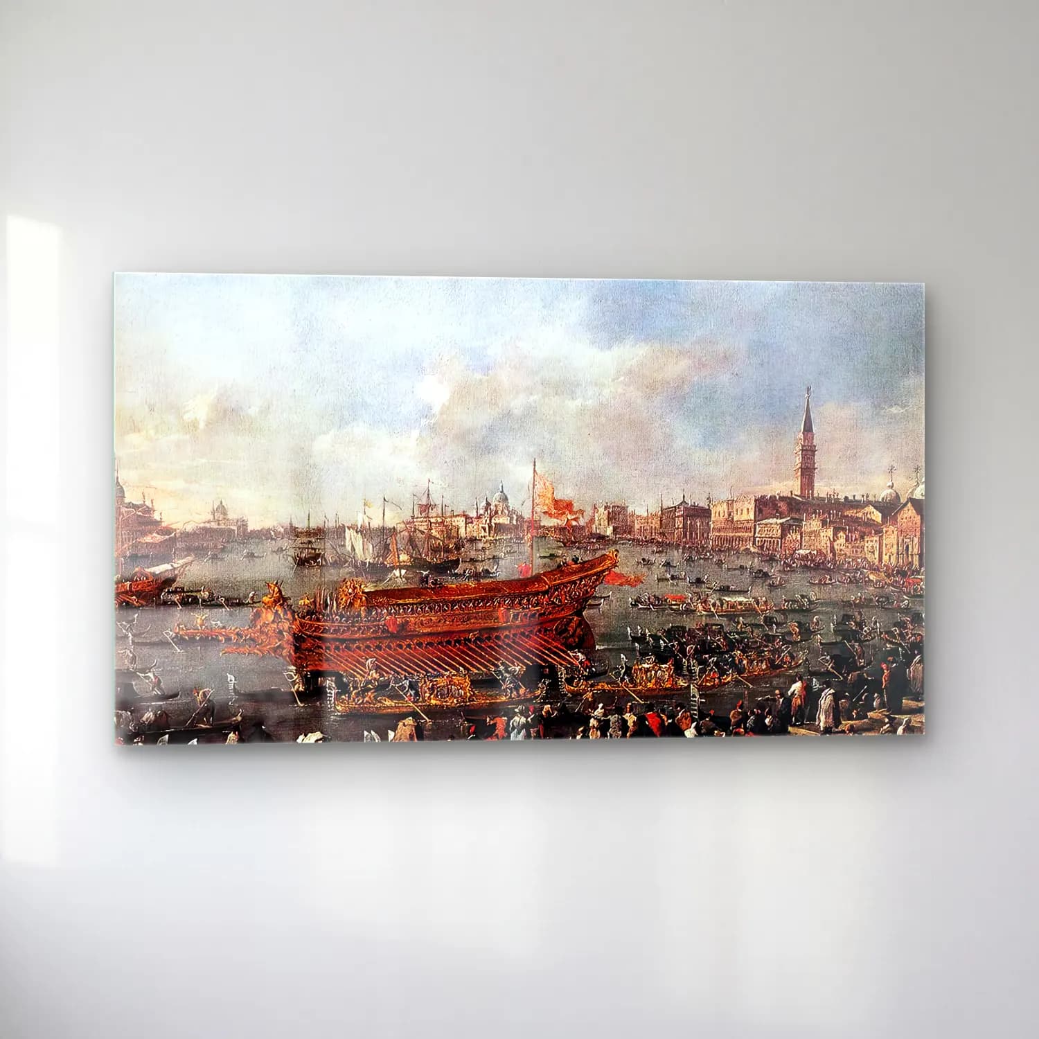 Francesco Guardi – The Doge on the Bucintaur near the Riva di Sant Elena cam tablo — sol açıdan görünüm