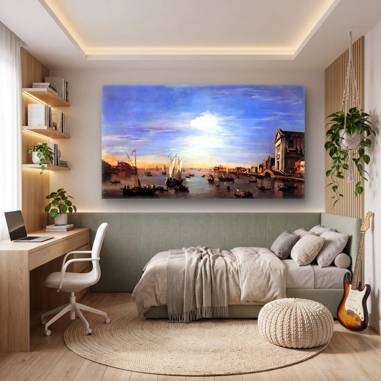 Francesco Guardi – The Giudecca Canal with the Zattere cam tablo — genç odasında