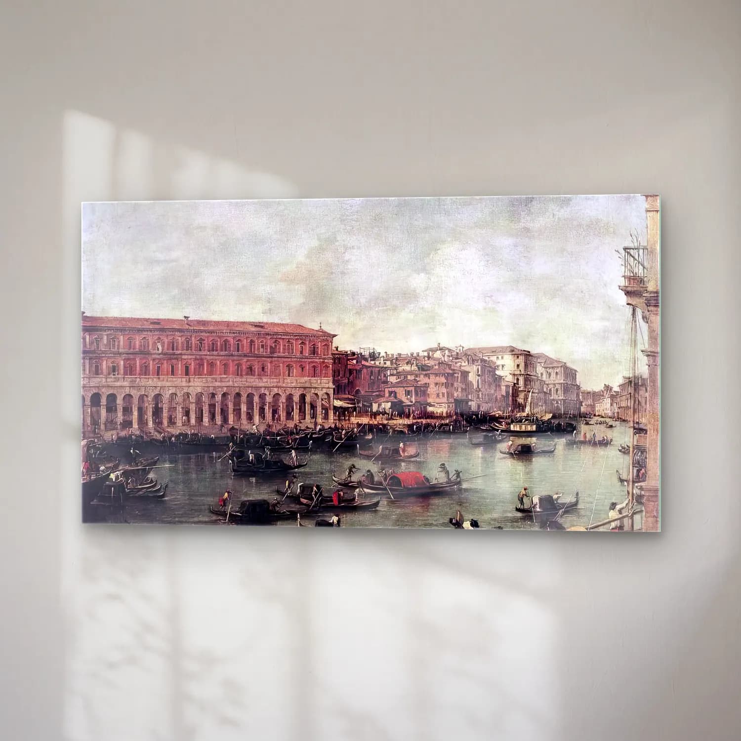 Francesco Guardi – The Grand Canal at the Fish Market (Pescheria) cam tablo — sağ açıdan görünüm